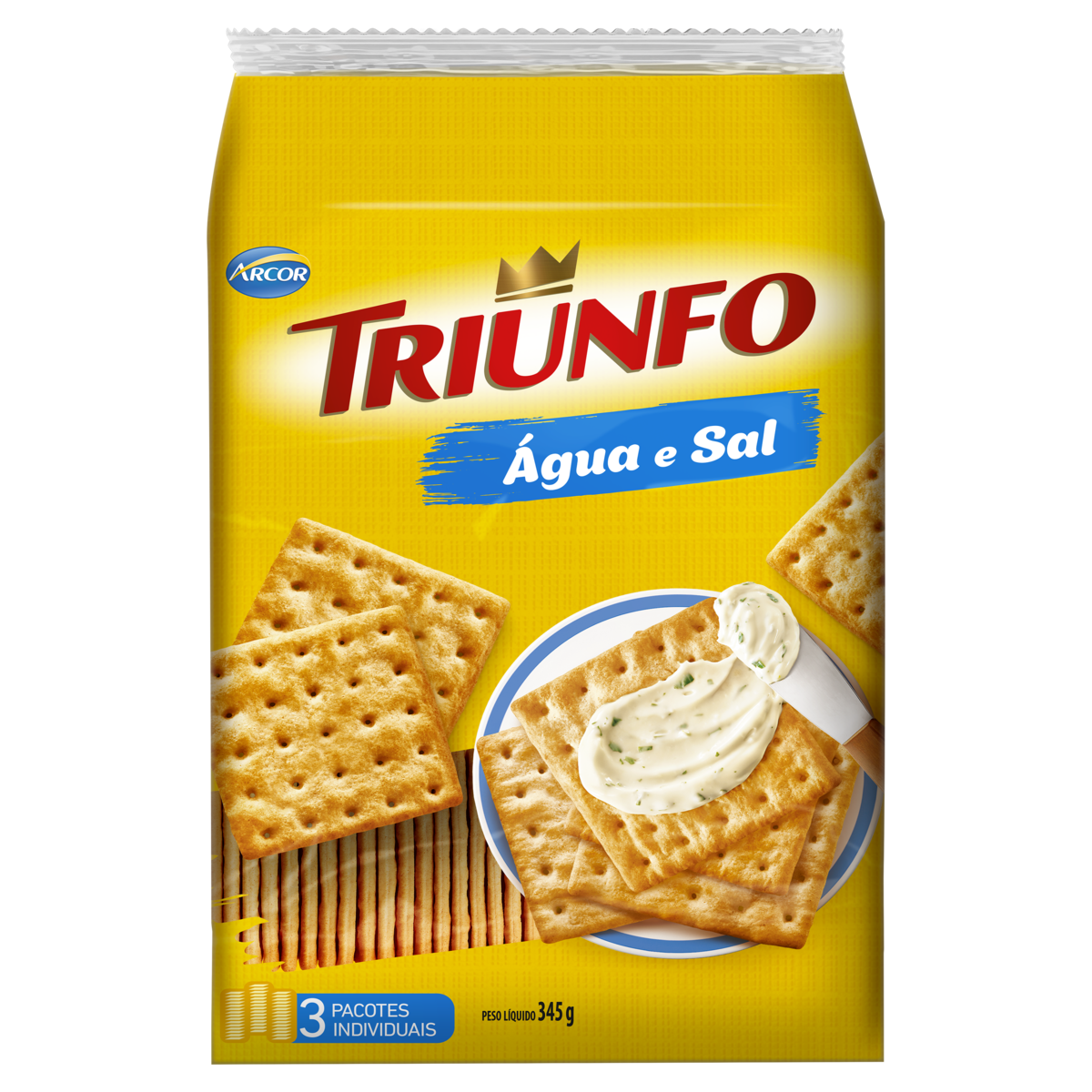 Biscoito &Aacute;gua e Sal Triunfo Pacote 345g