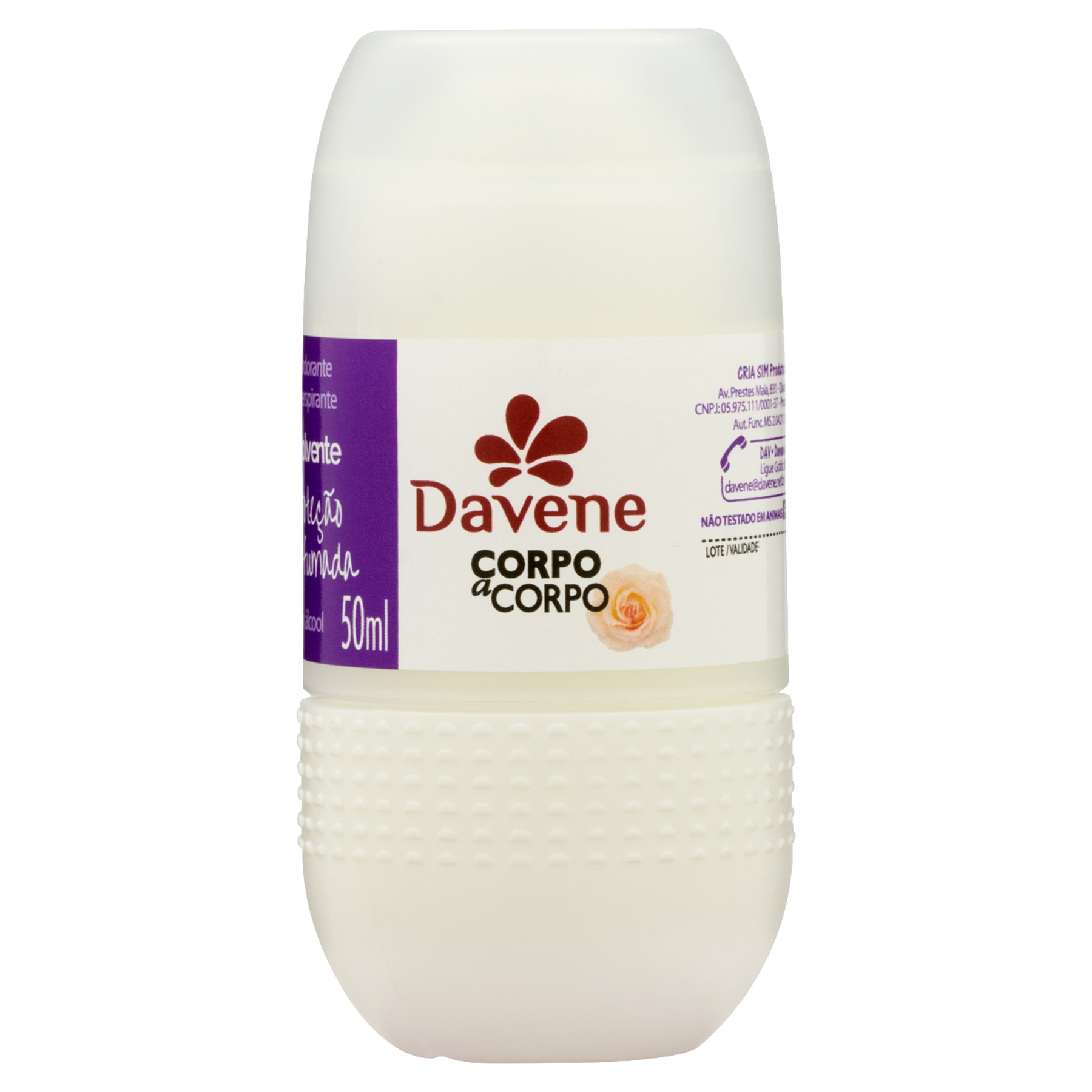 Desodorante Roll-On Antiperspirante Envolvente Davene Corpo a Corpo 50ml