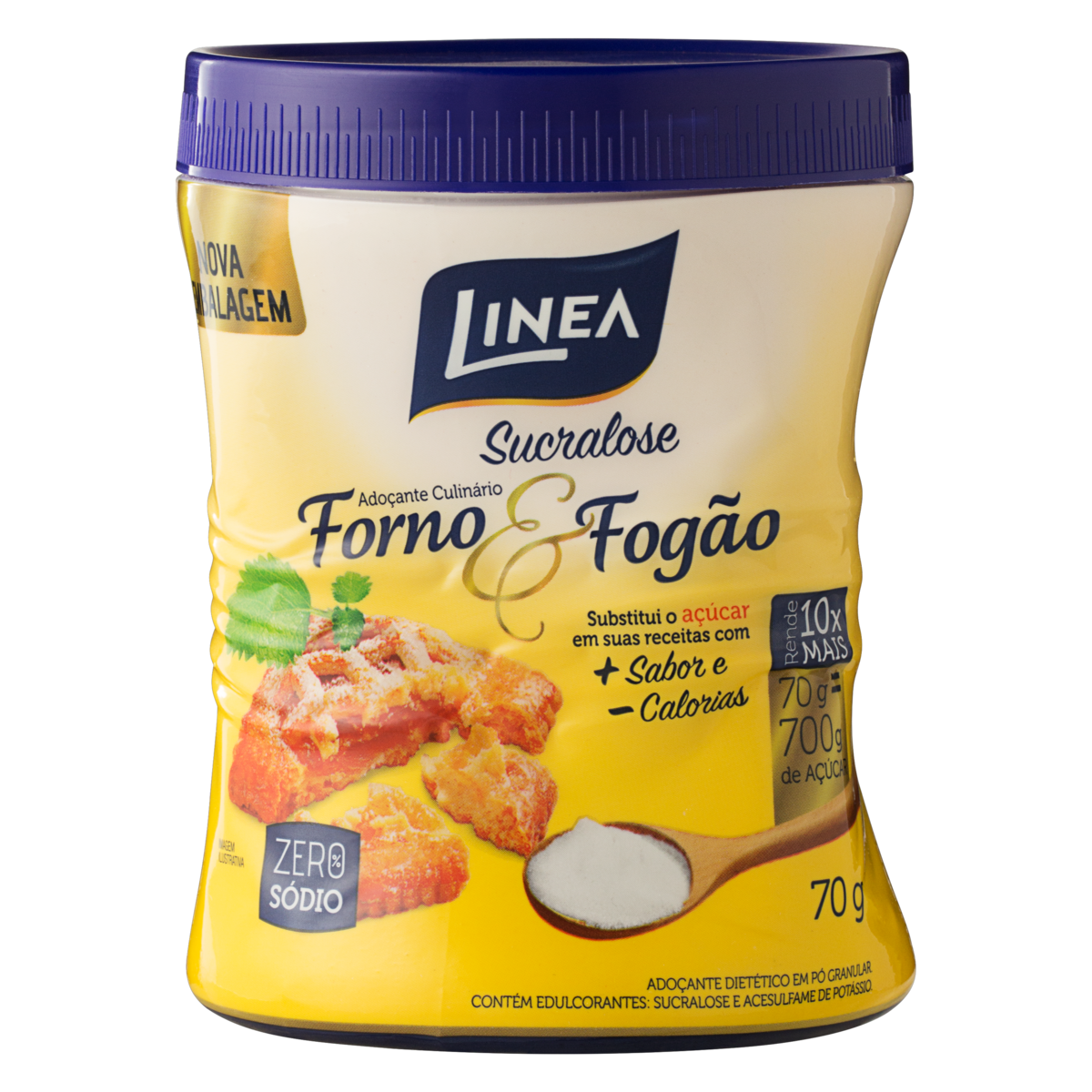 Ado&ccedil;ante em P&oacute; Sucralose Zero S&oacute;dio Linea Forno e Fog&atilde;o Pote 70g