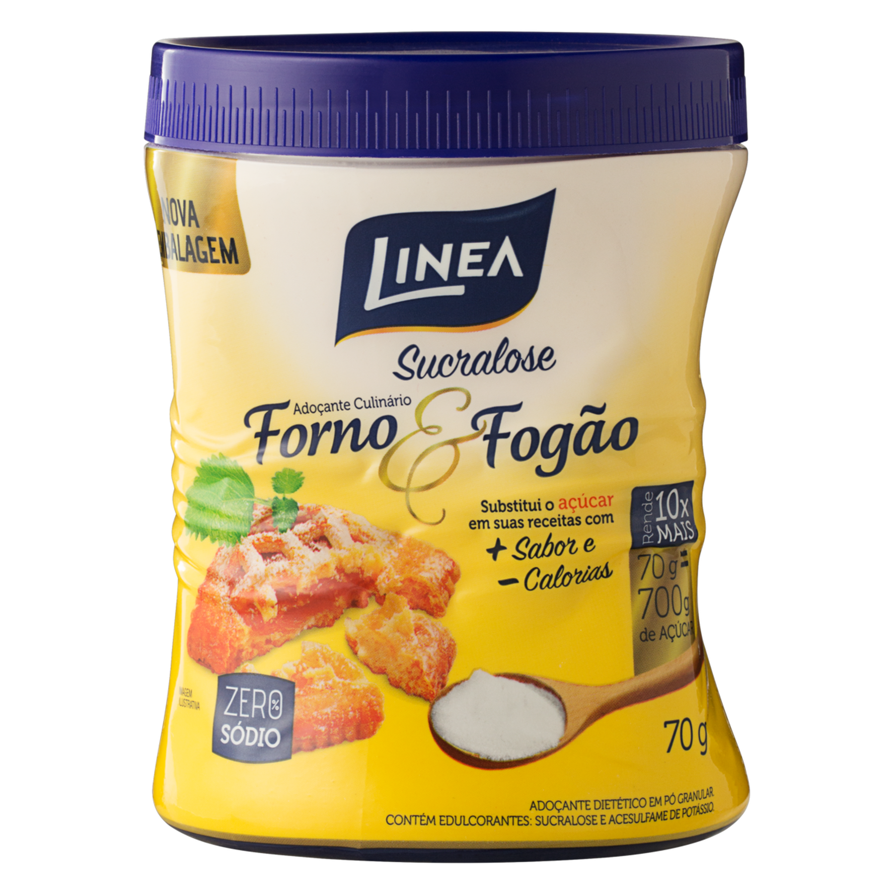 Ado&ccedil;ante em P&oacute; Sucralose Zero S&oacute;dio Linea Forno e Fog&atilde;o Pote 70g