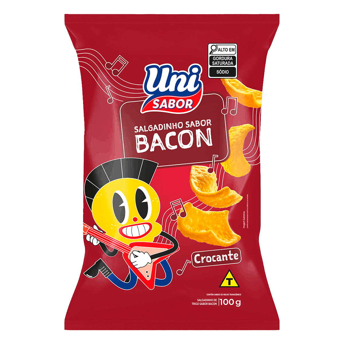 Salgadinho de Trigo Bacon Uni Sabor Pacote 100g