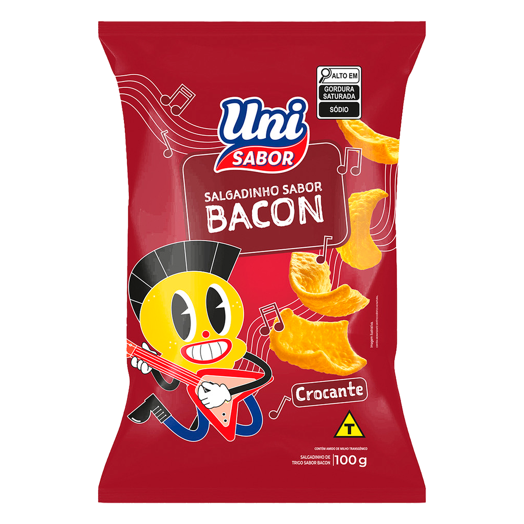 Salgadinho de Trigo Bacon Uni Sabor Pacote 100g