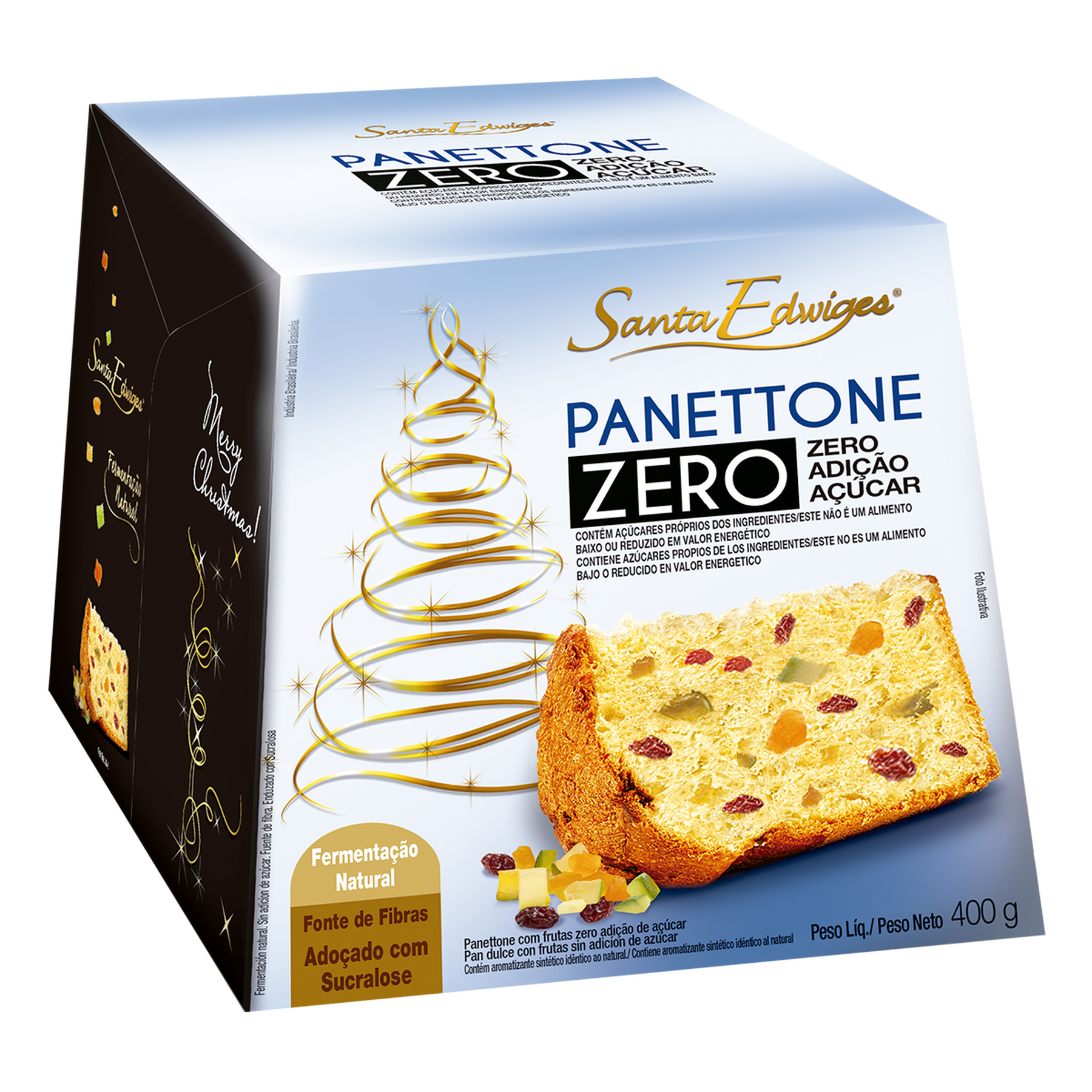 Panettone com Frutas Zero Açúcar Santa Edwiges Caixa 400g