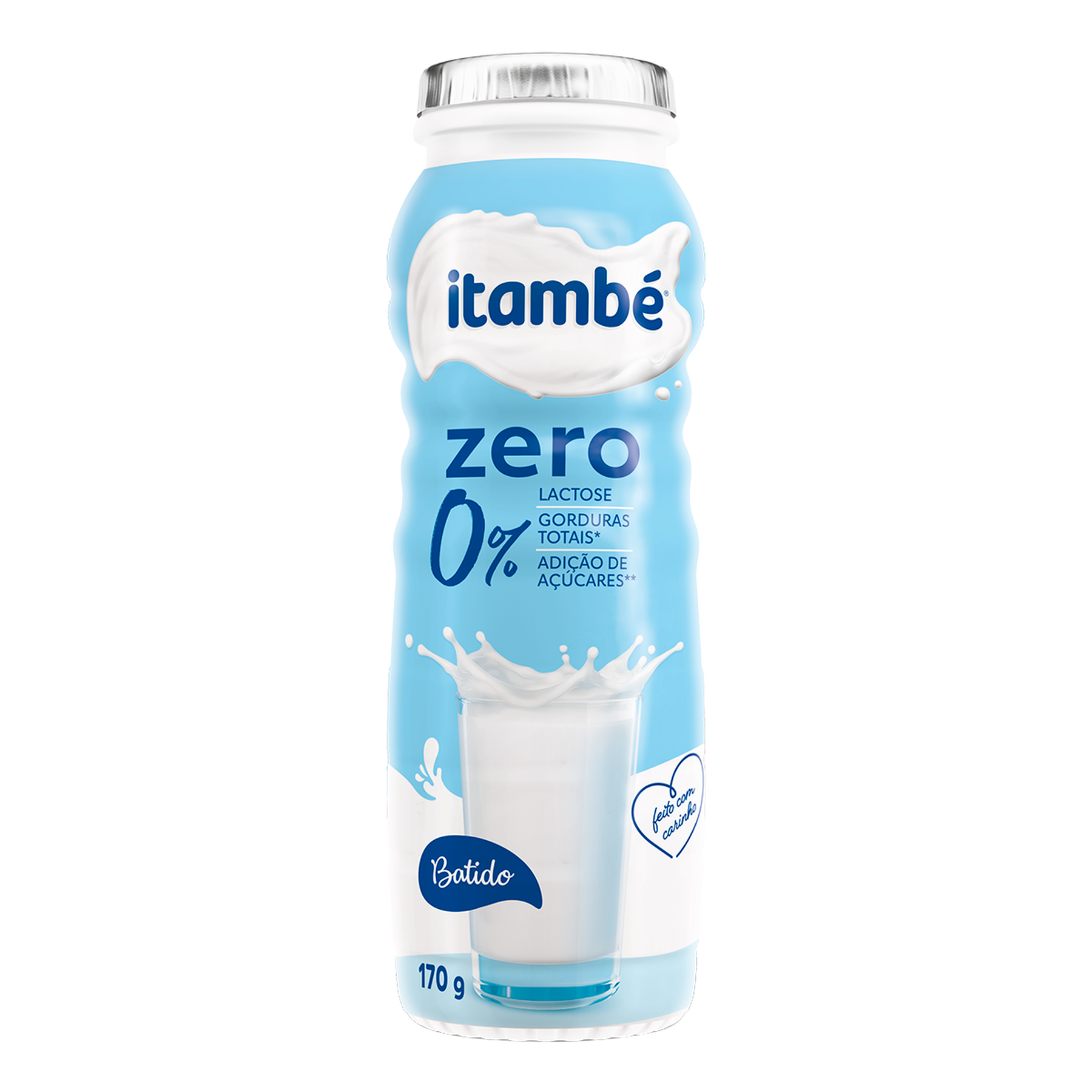 Iogurte Desnatado Batido Zero Lactose Itamb&eacute; Frasco 170g