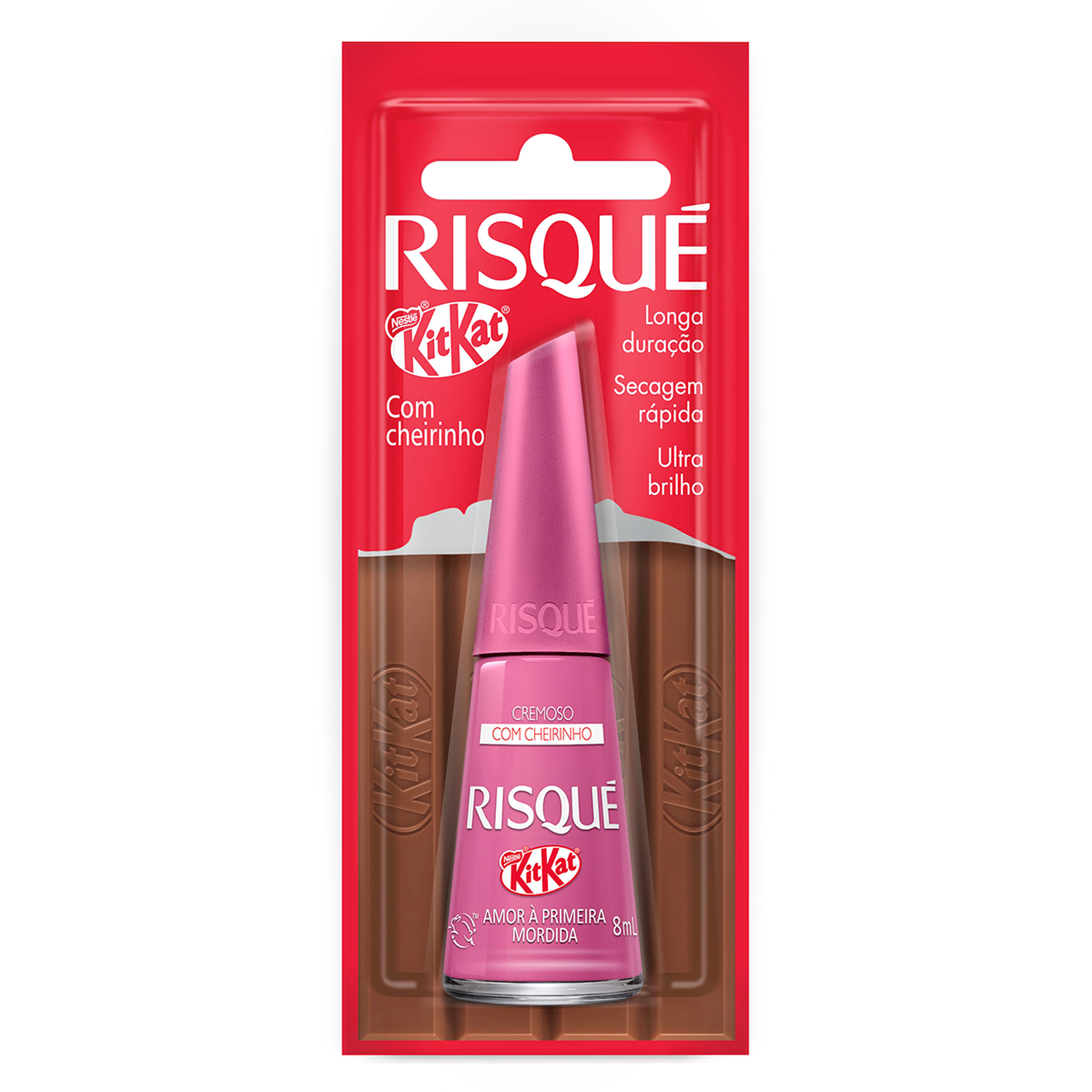 Esmalte Risqu&eacute; Kitkat Cremoso Amor &agrave; Primeira Mordida Frasco 8ml