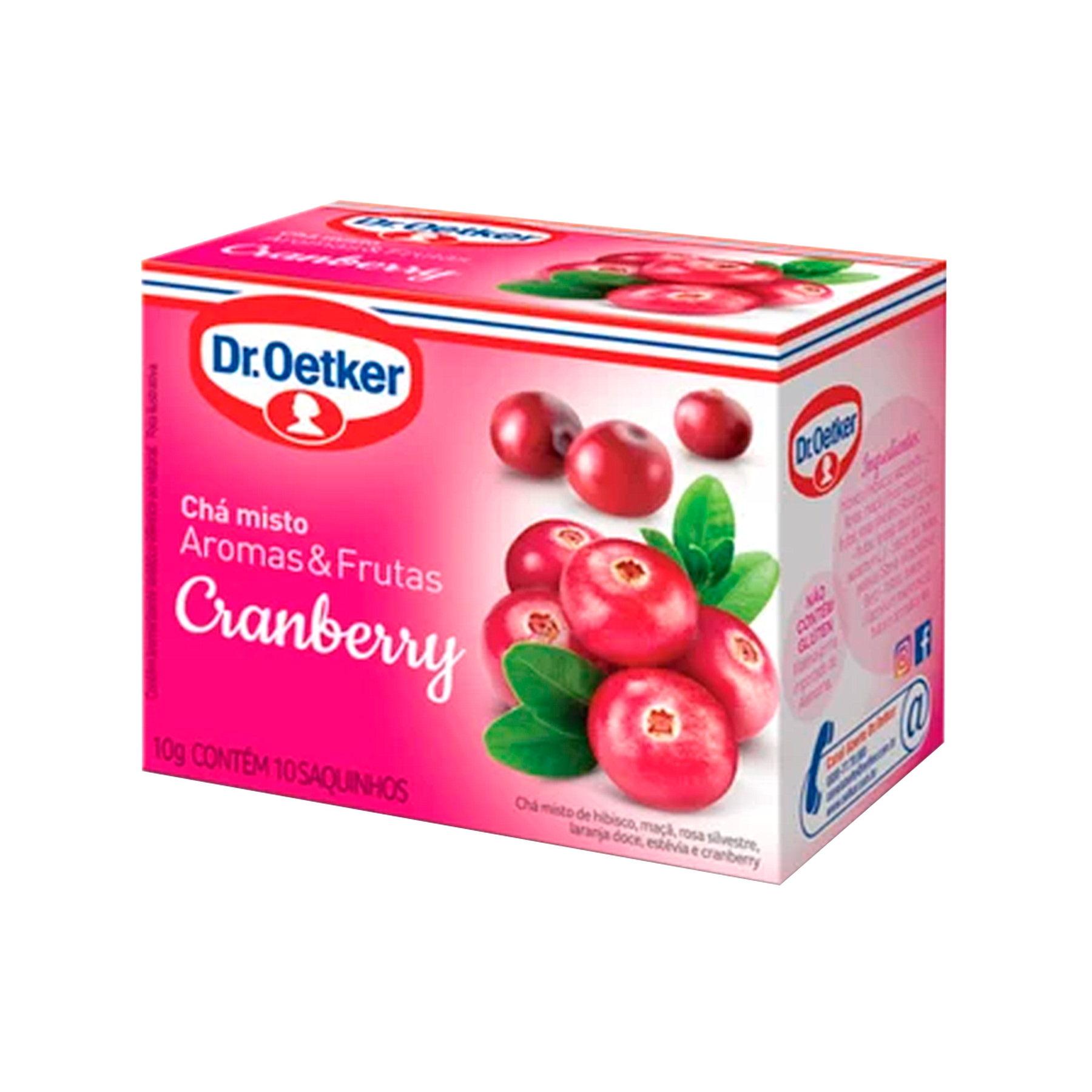 Chá Misto Aromas e Frutas Cranberry Dr. Oetker 10g C/10 Unidades