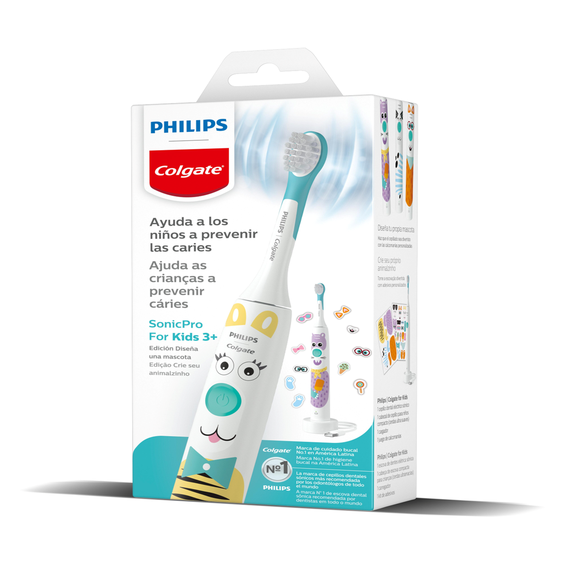 Escova Dental El&eacute;trica Ultramacia Crie Seu Animalzinho Colgate + Philips SonicPro for Kids&nbsp;
