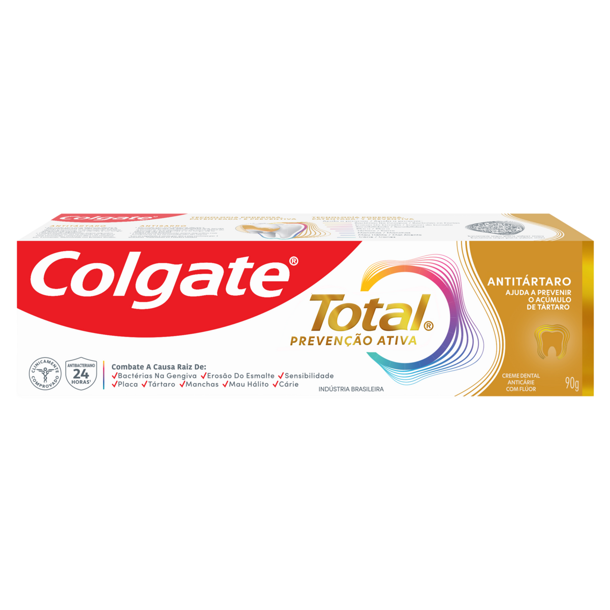 Creme Dental Antit&aacute;rtaro Total 12 Colgate Caixa 90g
