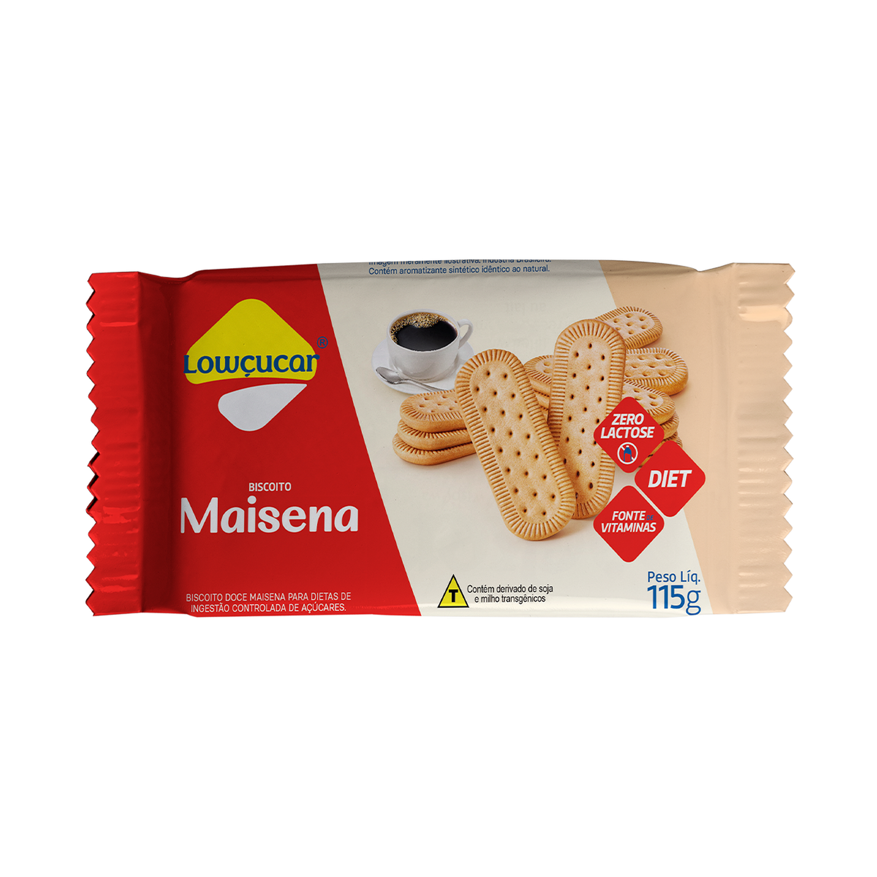 Biscoito Maisena Zero Lactose Lowçucar Pacote 115g
