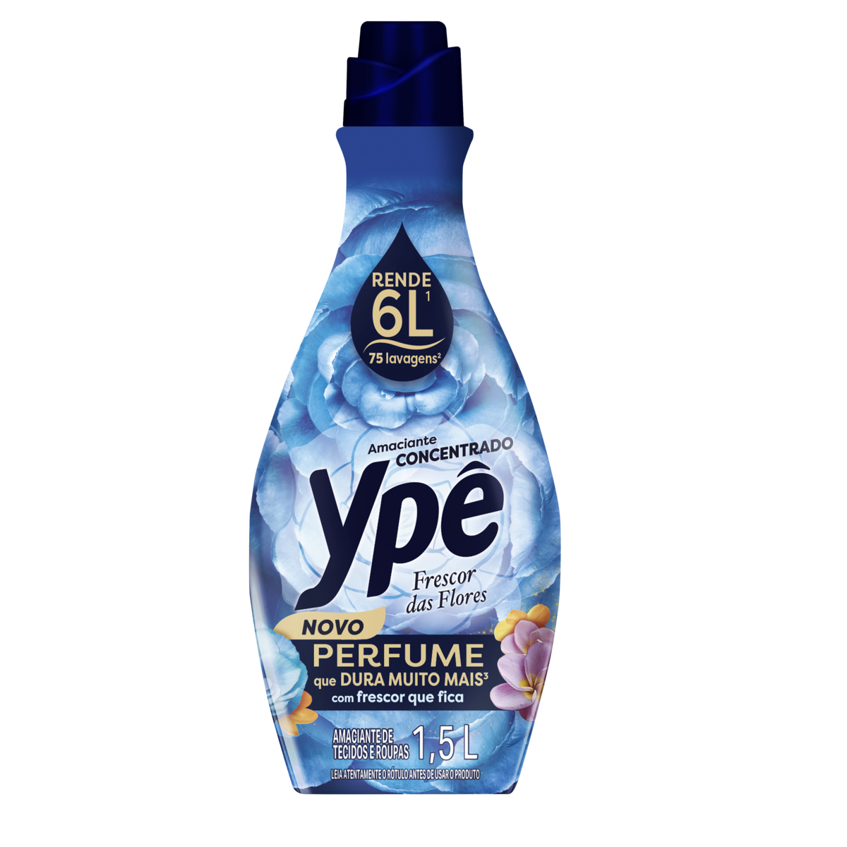 Amaciante de Roupa Concentrado Frescor das Flores Yp&ecirc; Frasco 1,5l