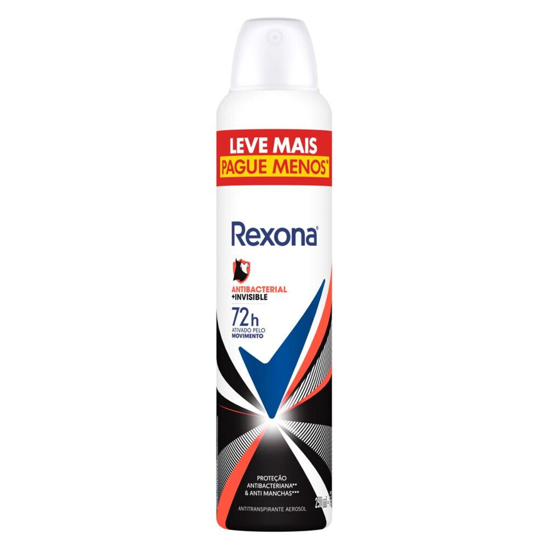 Antitranspirante Aerosol Rexona Antibacterial+Invisible 250ml