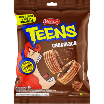 Biscoito Teens Recheado de Chocolate Marilan 80g