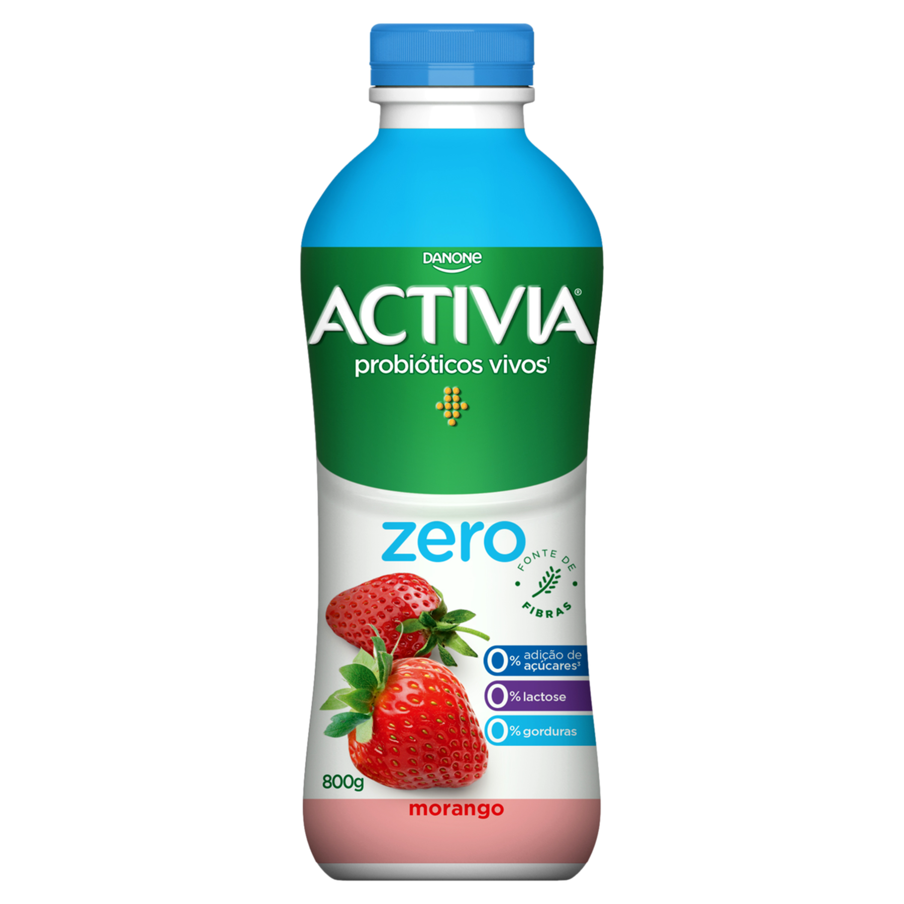 Leite Fermentado Morango Zero Activia Danone Garrafa 800g