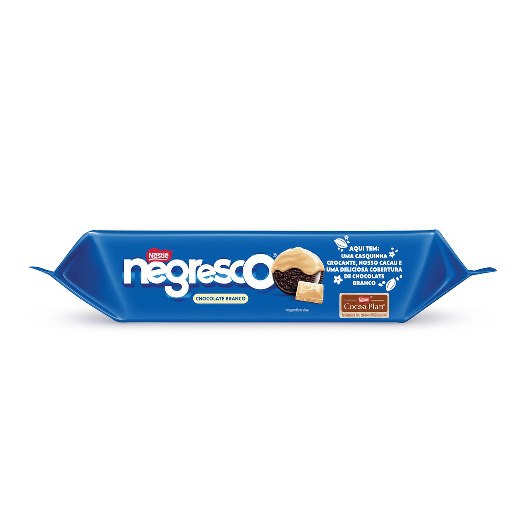 Biscoito Chocolate Recheio Baunilha Cobertura Chocolate Branco Negresco Nestlé Pacote 103g