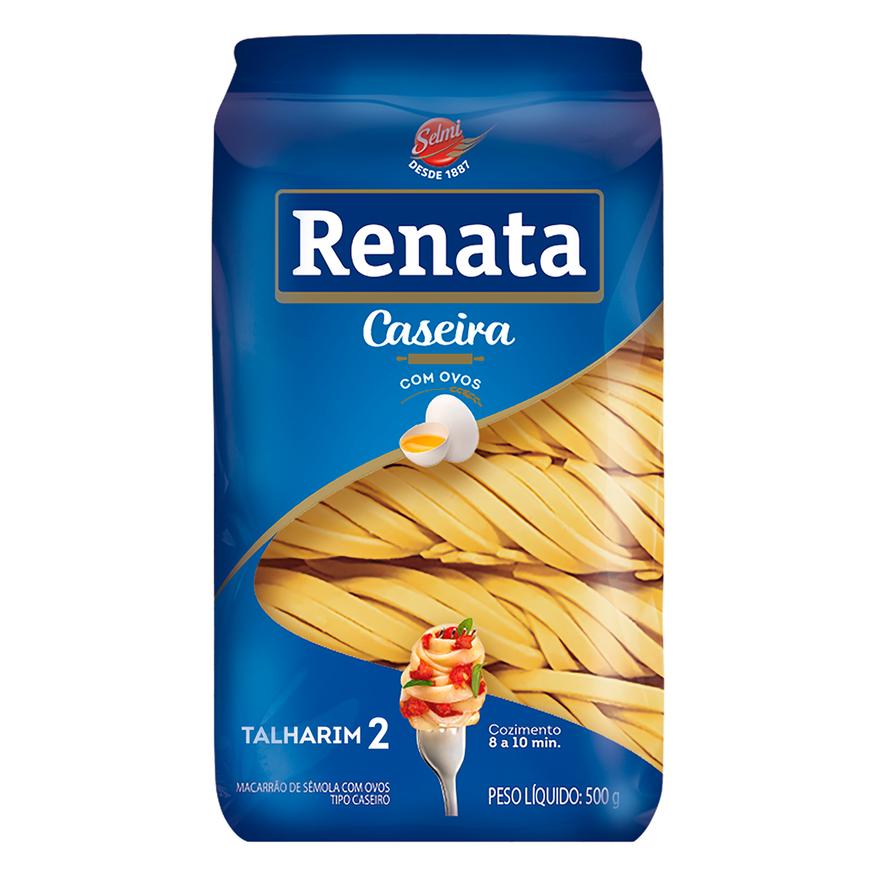 Macarr&atilde;o de S&ecirc;mola com Ovos Caseiro Talharim 2 Renata Pacote 500g&nbsp;