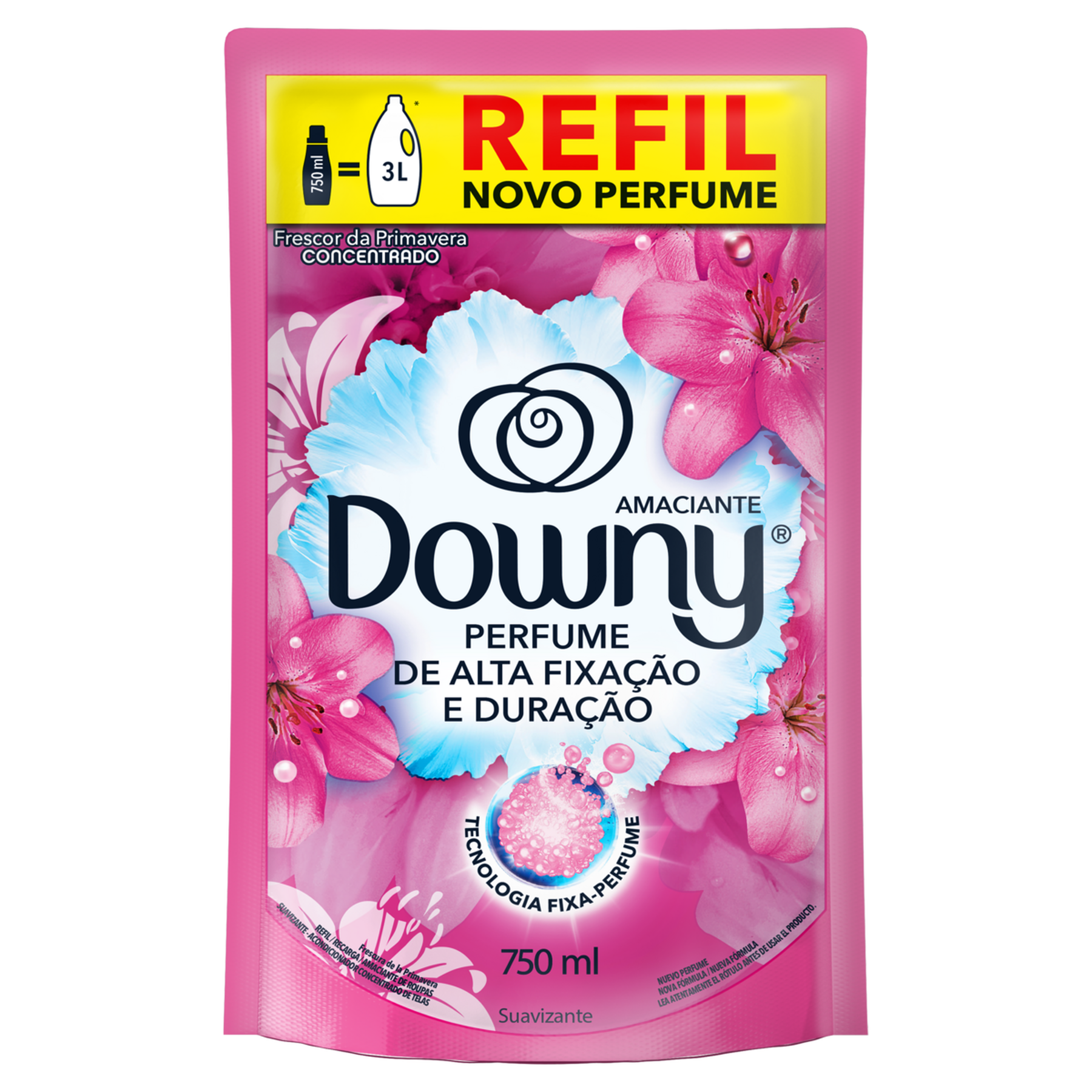 Amaciante de Roupa Concentrado Frescor da Primavera Downy Sach&ecirc; 750ml Refil