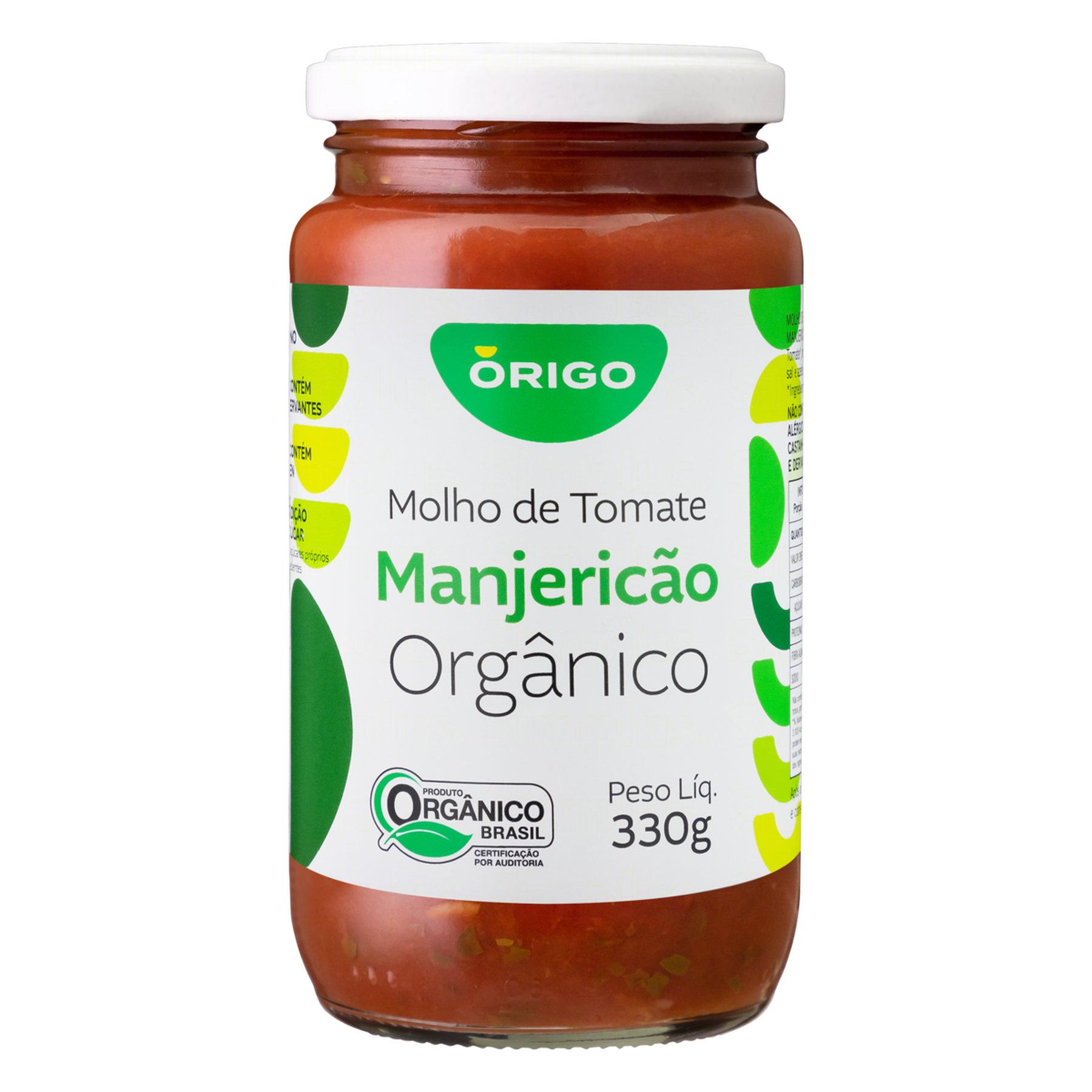 Molho de Tomate Manjeric&atilde;o Org&acirc;nico &Oacute;rigo Vidro 330g