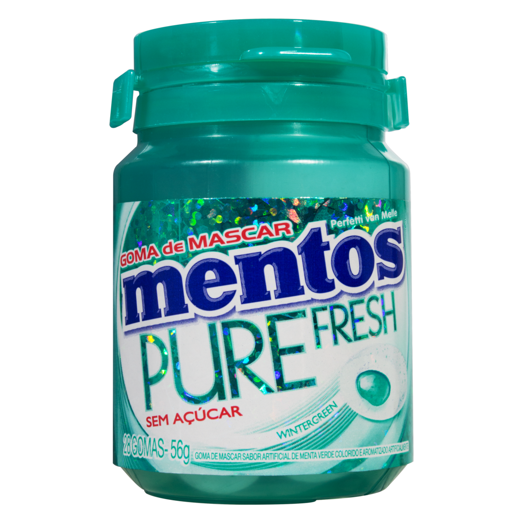 Goma de Mascar Wintergreen Mentos Pure Fresh Pote 56g C/28 Unidades