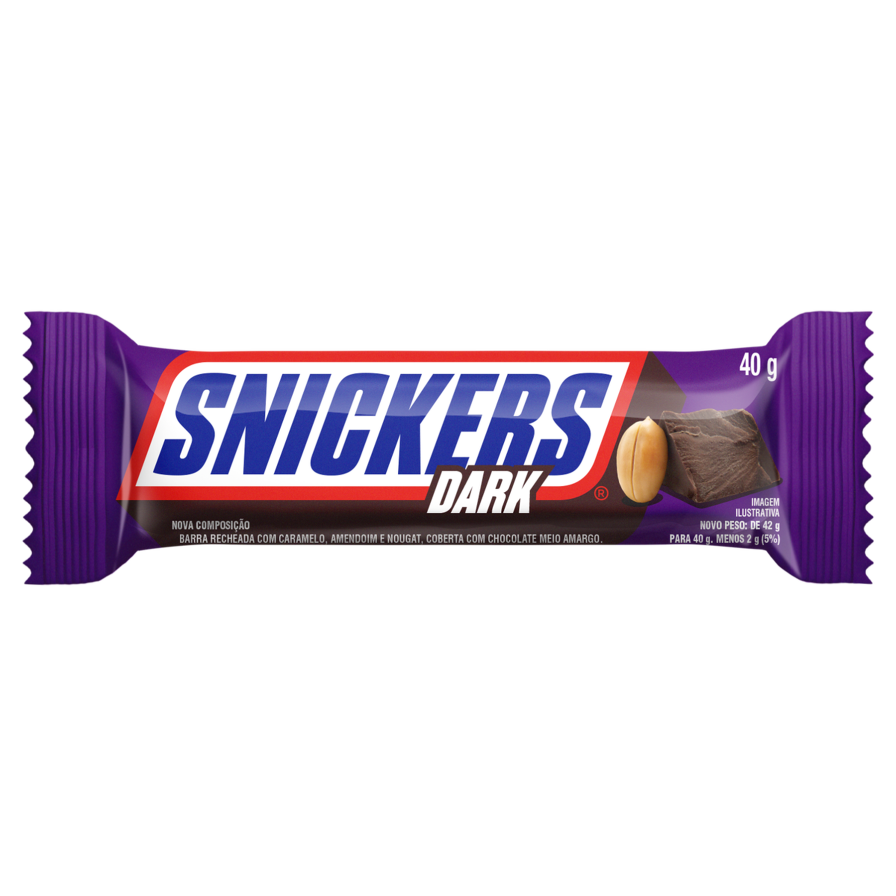 Chocolate Dark Snickers Pacote 40g