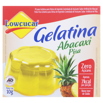Gelatina em Pó Abacaxi Zero Açúcar Lowçucar Caixa 10g