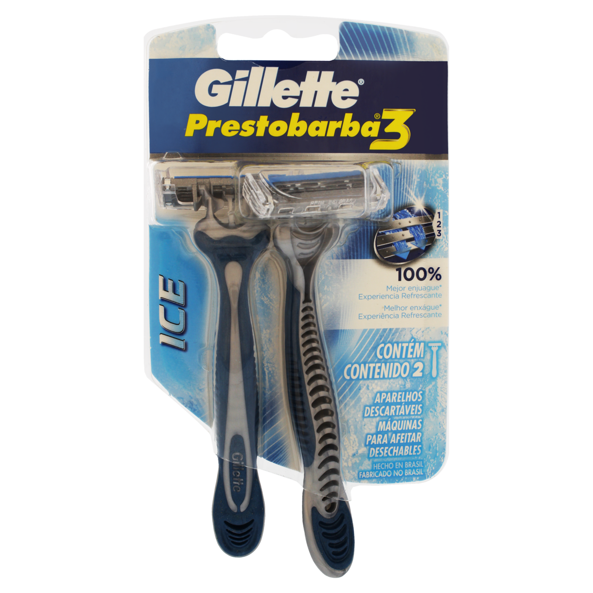 Aparelho Descart&aacute;vel para Barbear Gillette Prestobarba3 Ice C/2 Unidades