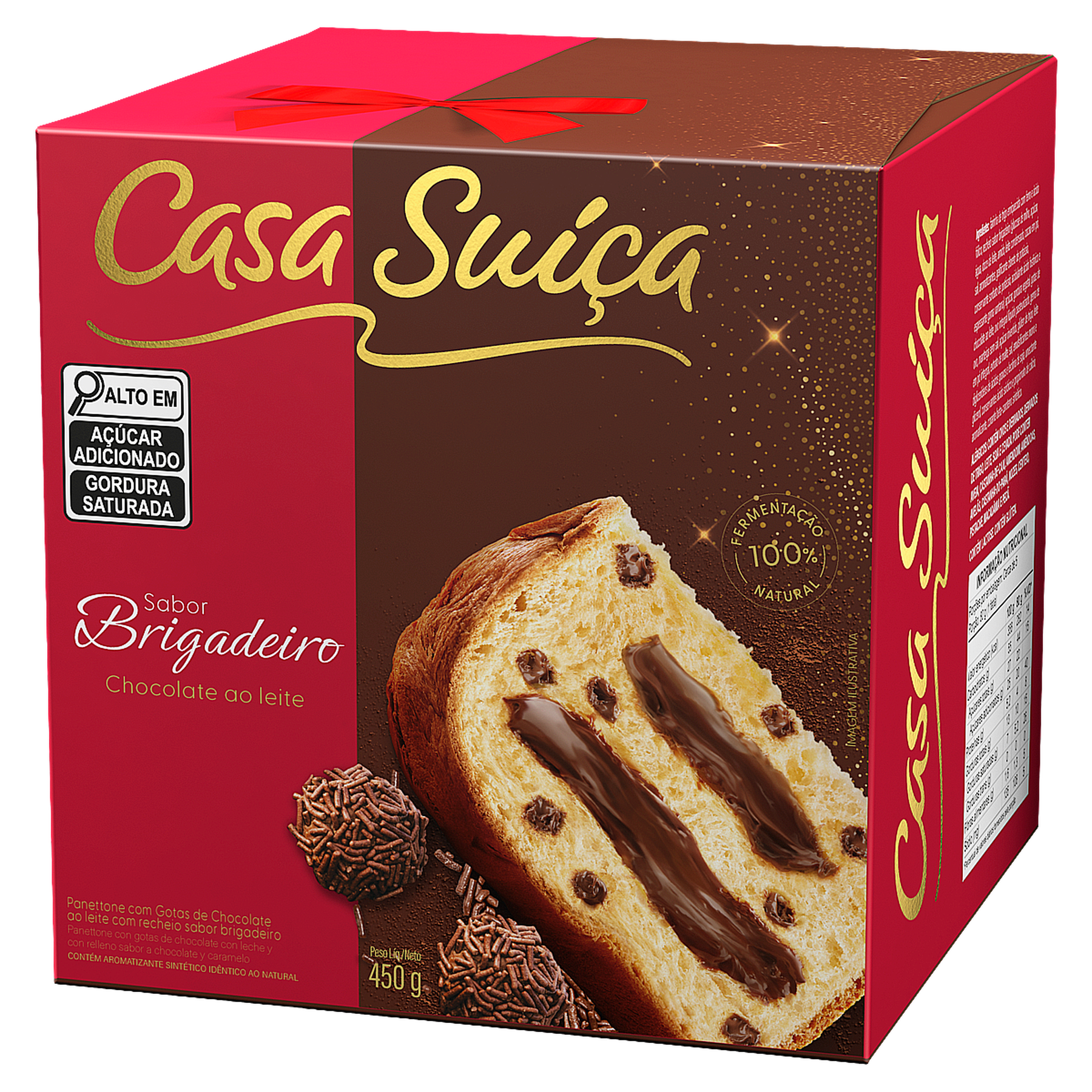 Panettone Recheado Brigadeiro Casa Su&iacute;&ccedil;a Caixa 450g