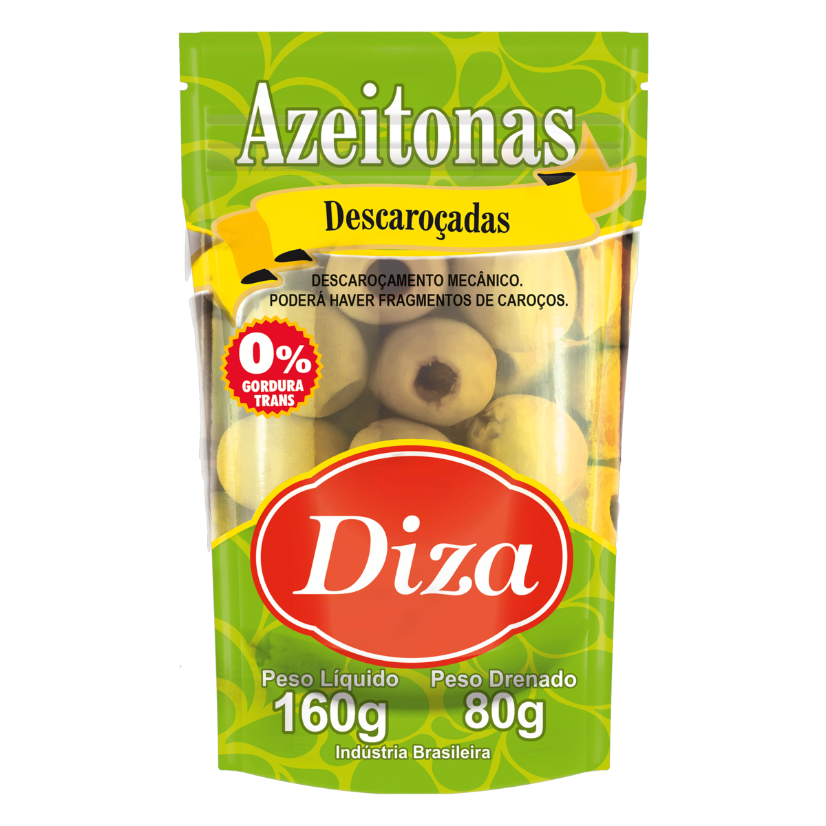 Azeitona Verde em Conserva sem Caro&ccedil;o Diza Pouch 80g