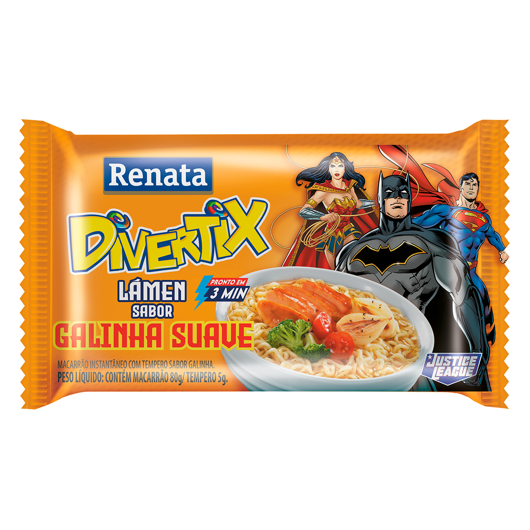 Macarr&atilde;o Instant&acirc;neo L&aacute;men Galinha Suave Divertix Renata Pacote 85g&nbsp;