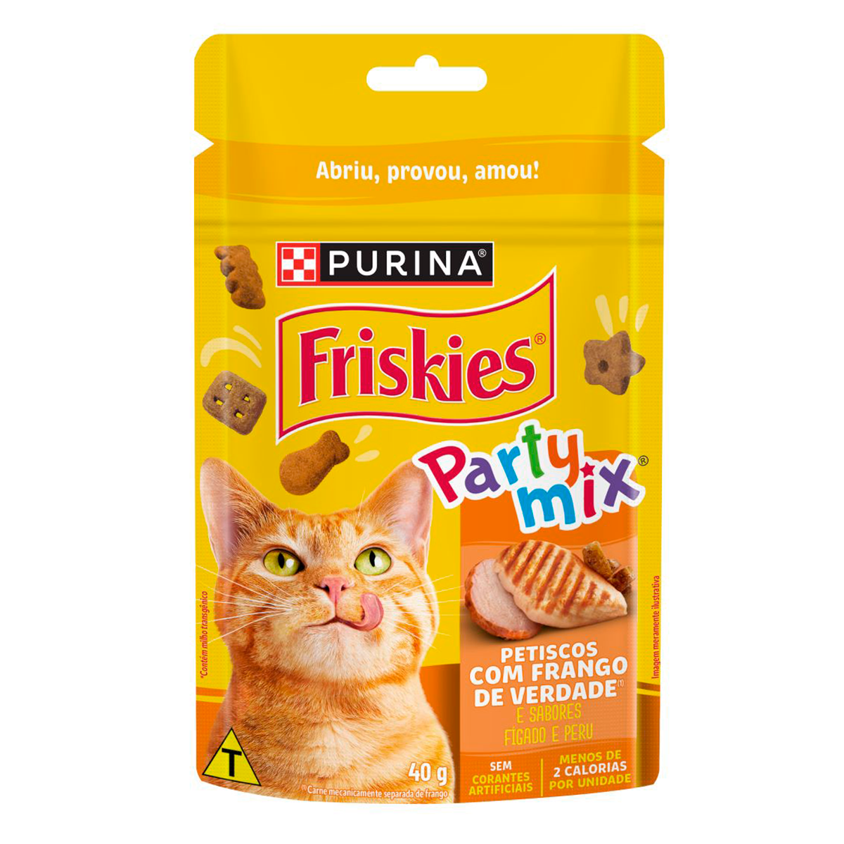 Petisco para Gatos com Frango, F&iacute;gado e Peru Friskies Party Mix Purina Pouch 40g