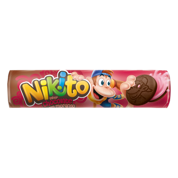 Biscoito Chocolate Recheio Morango Nikito Pacote 135g