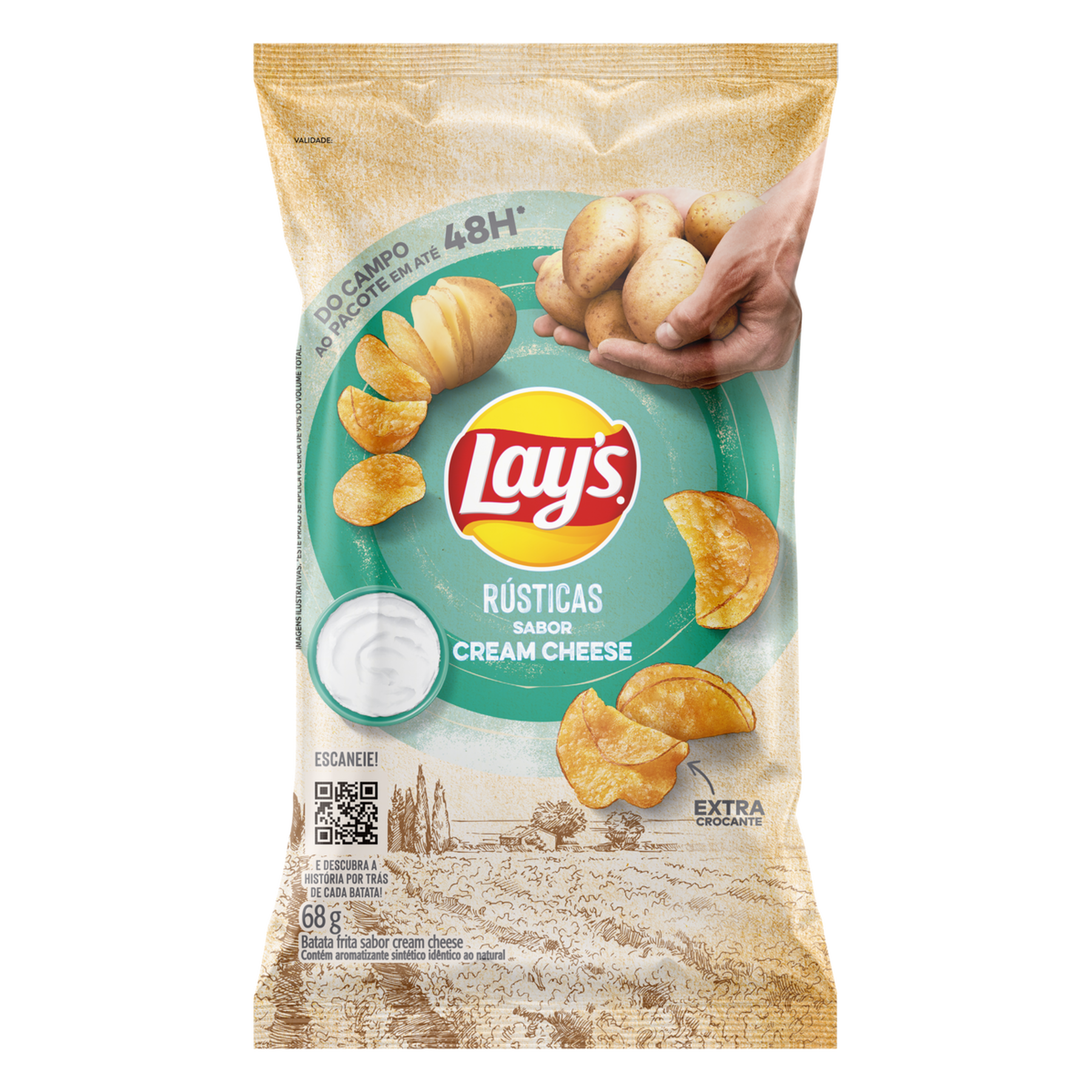 Batata Frita R&uacute;stica Cream Cheese Lay's Pacote 68g