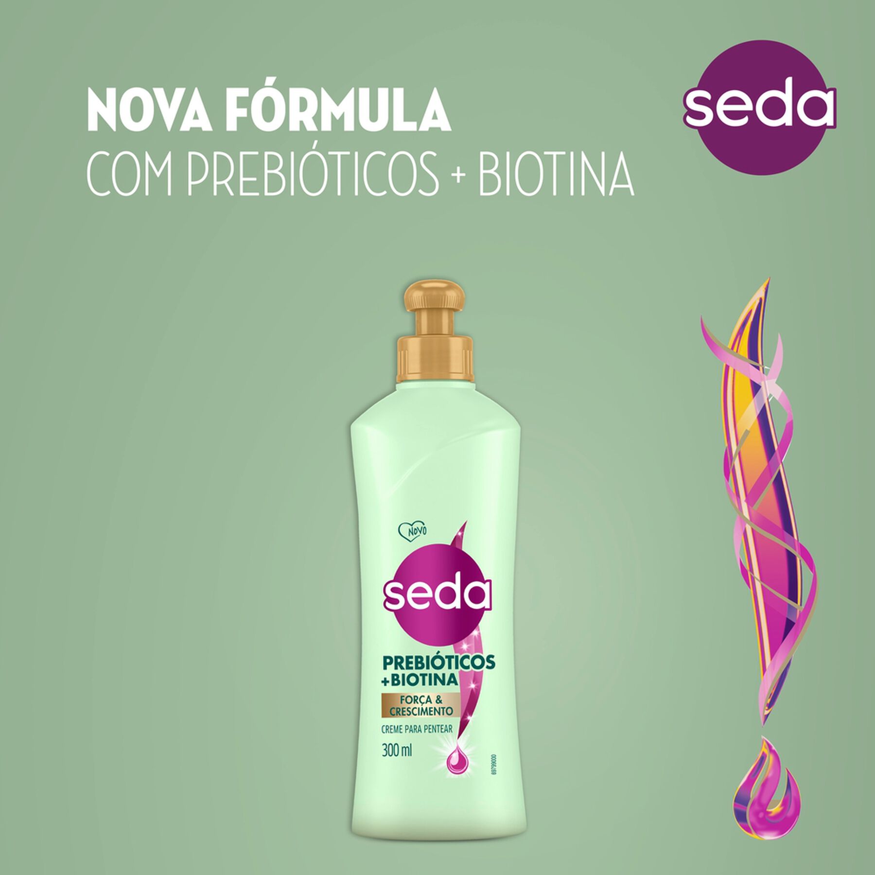 Creme para Pentear Prebióticos + Biotina Seda Frasco 300ml