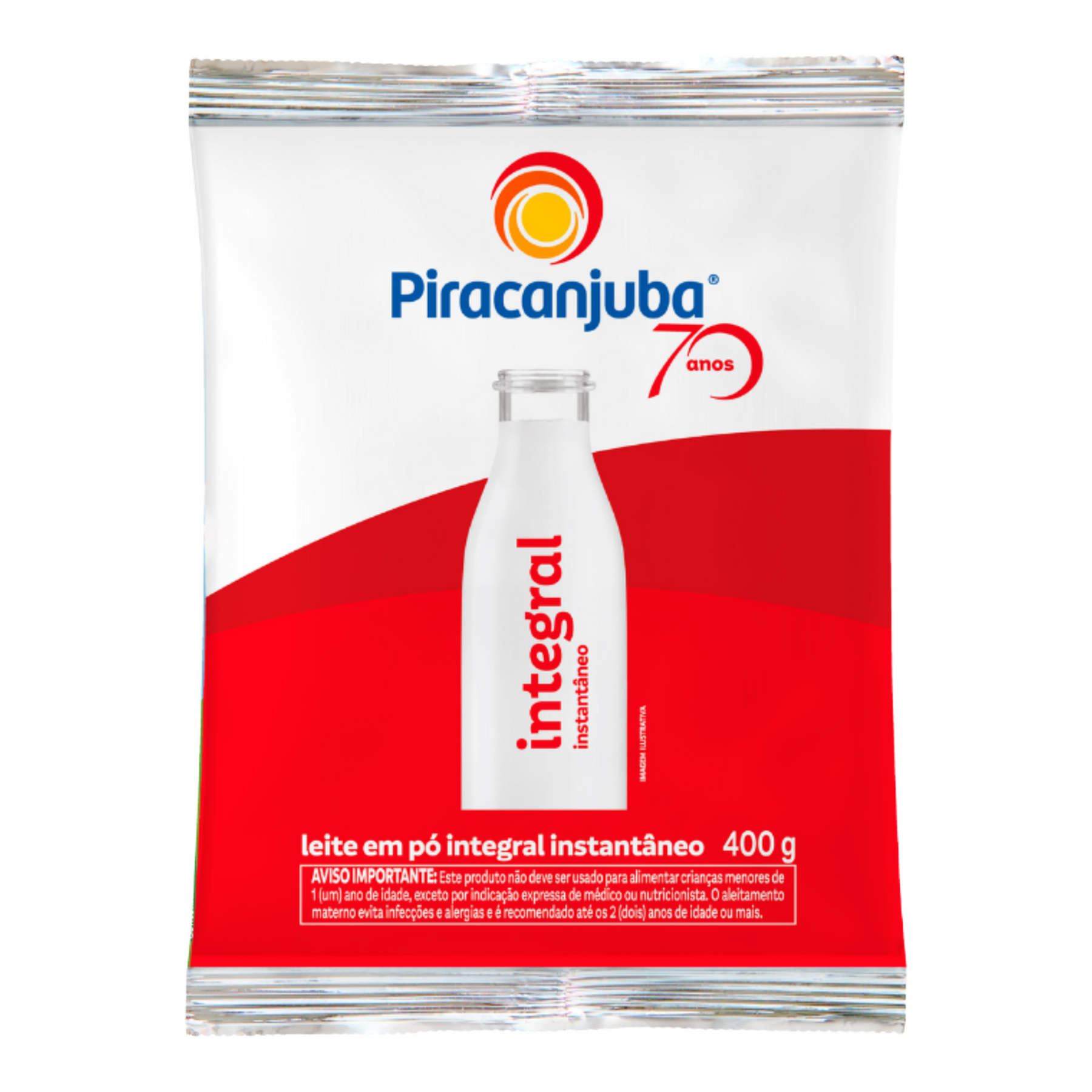Leite em P&oacute; Instant&acirc;neo Integral Piracanjuba Pacote 400g