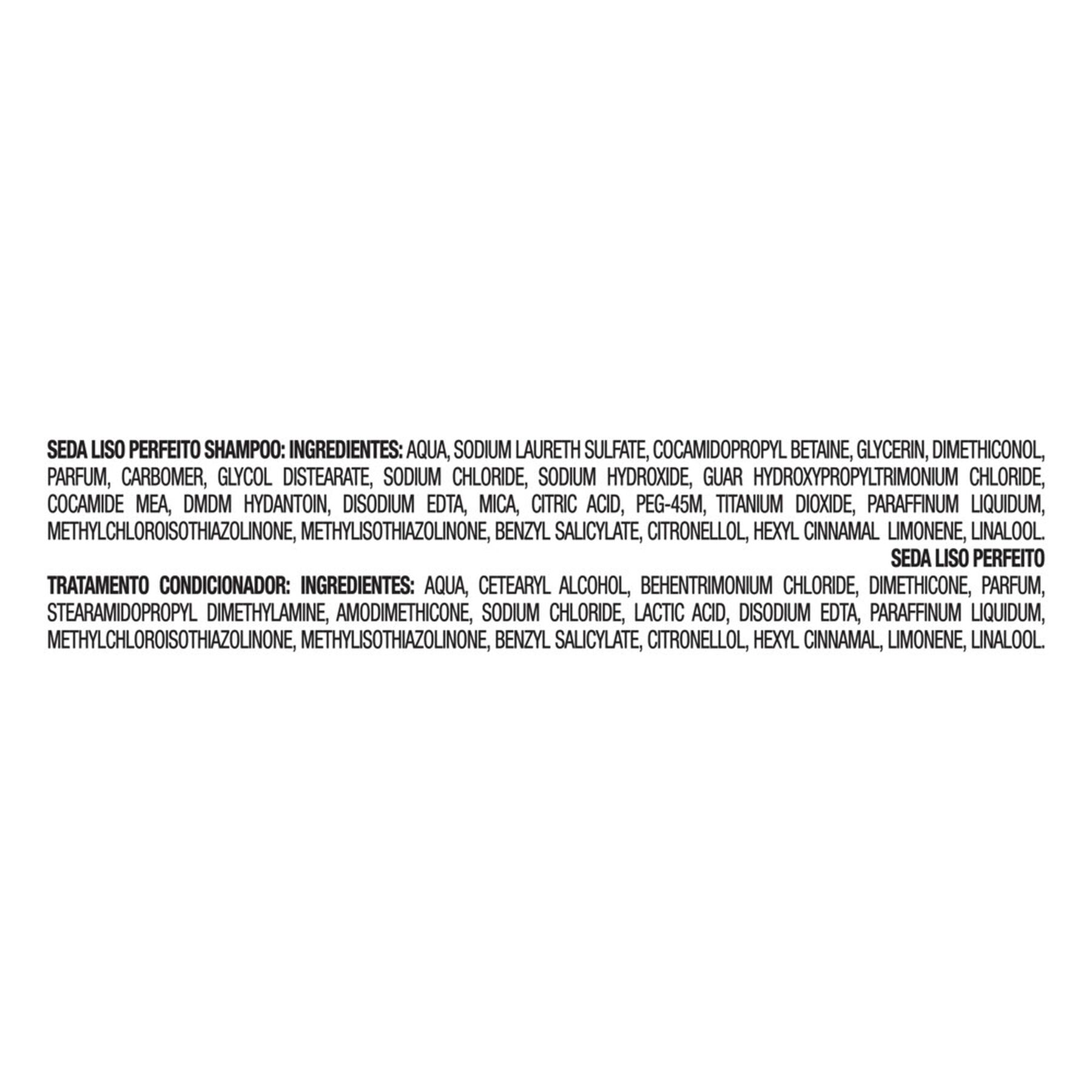 Shampoo 325ml + Condicionador 325ml Liso Perfeito Seda Cocria&ccedil;&otilde;es
