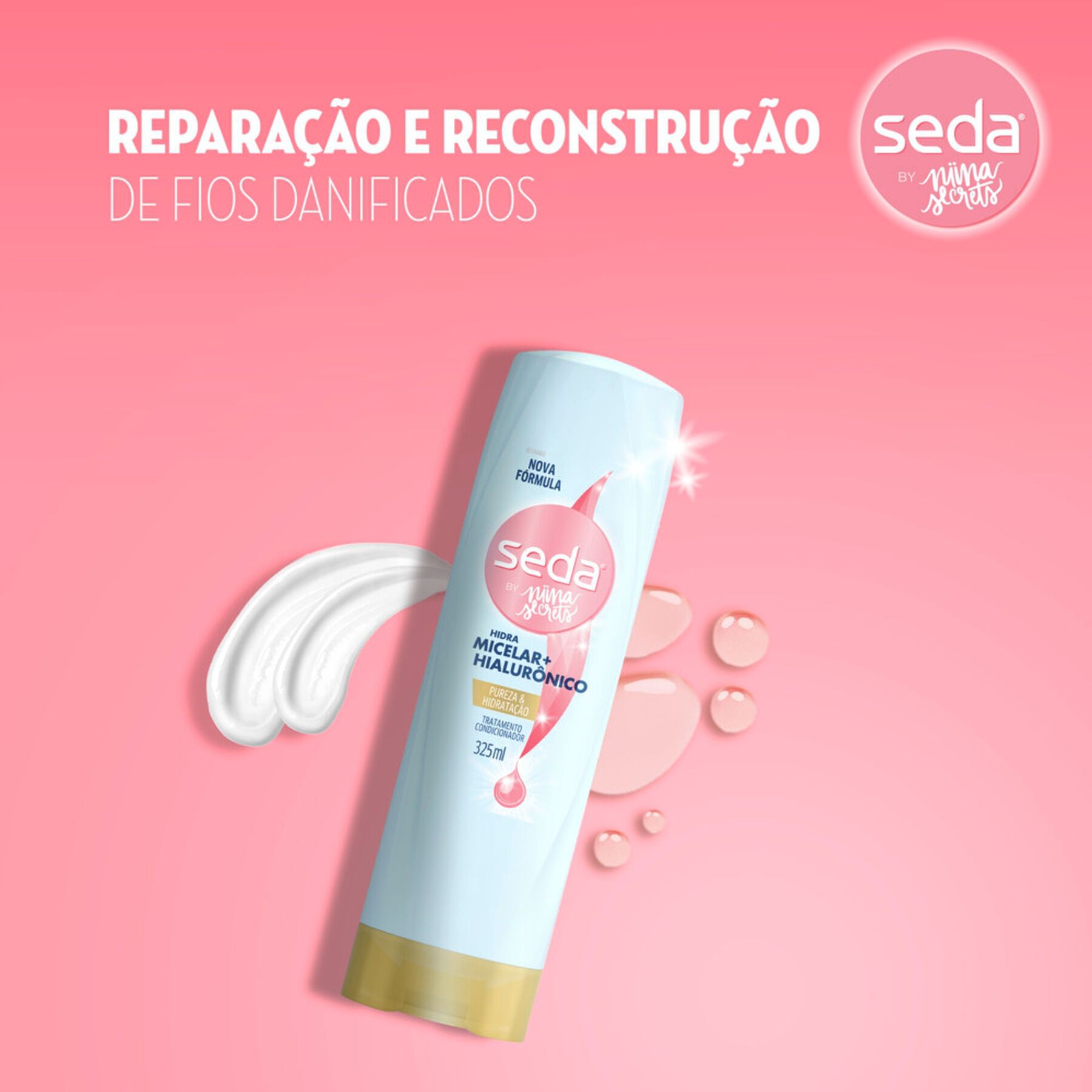 Condicionador Hidra Micelar + Hialur&ocirc;nico by Niina Secrets Seda Frasco 325ml&nbsp;