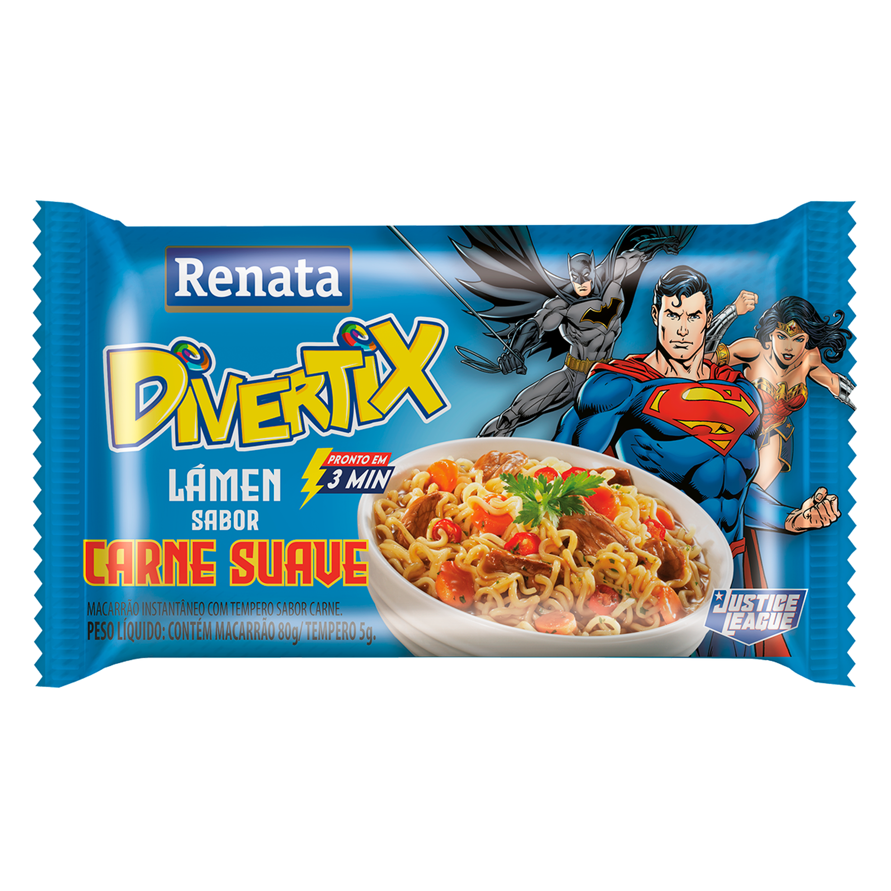 Macarr&atilde;o Instant&acirc;neo L&aacute;men Carne Suave Divertix Renata Pacote 85g&nbsp;
