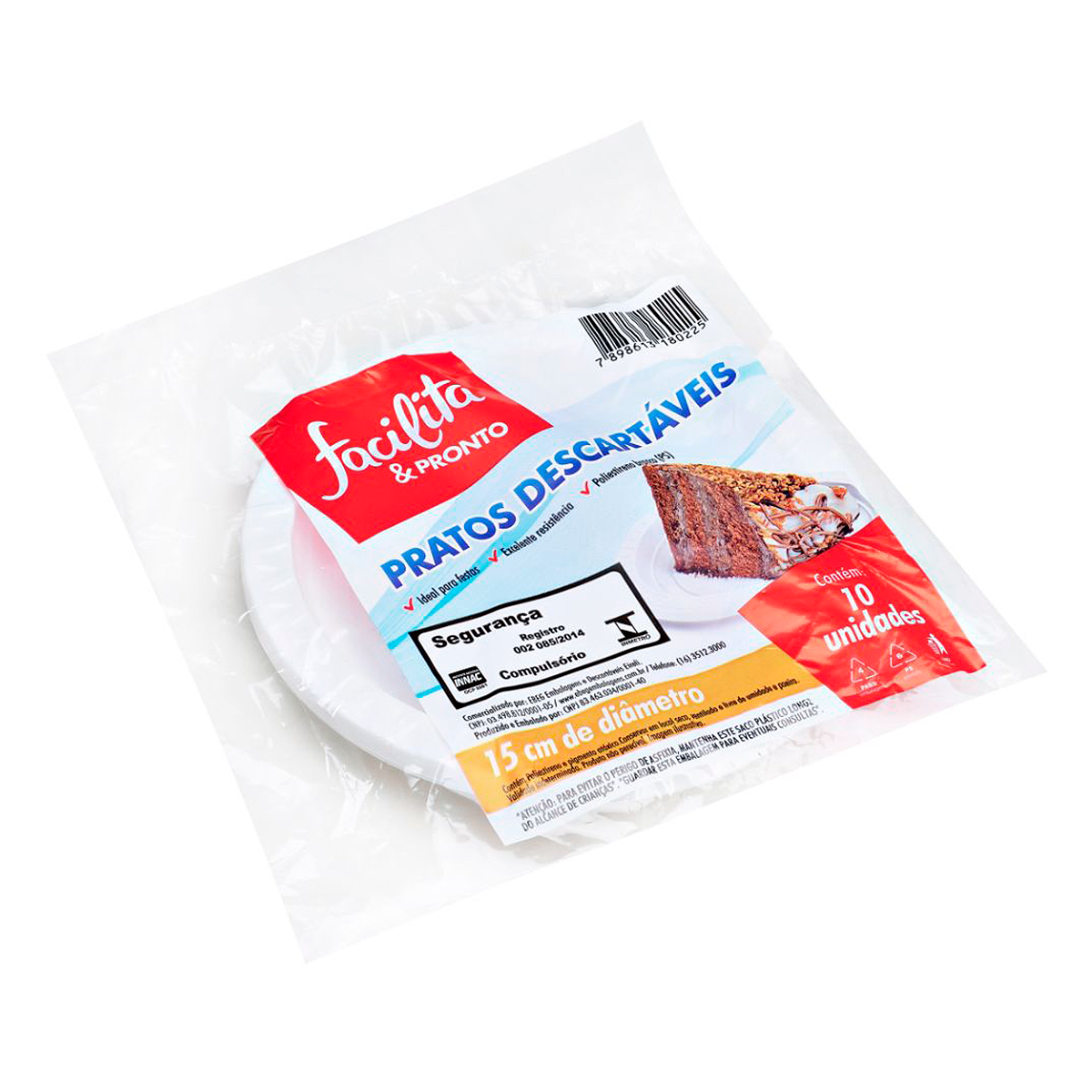 Prato Pl&aacute;stico Facilita e Pronto N15 C/10 Unidades