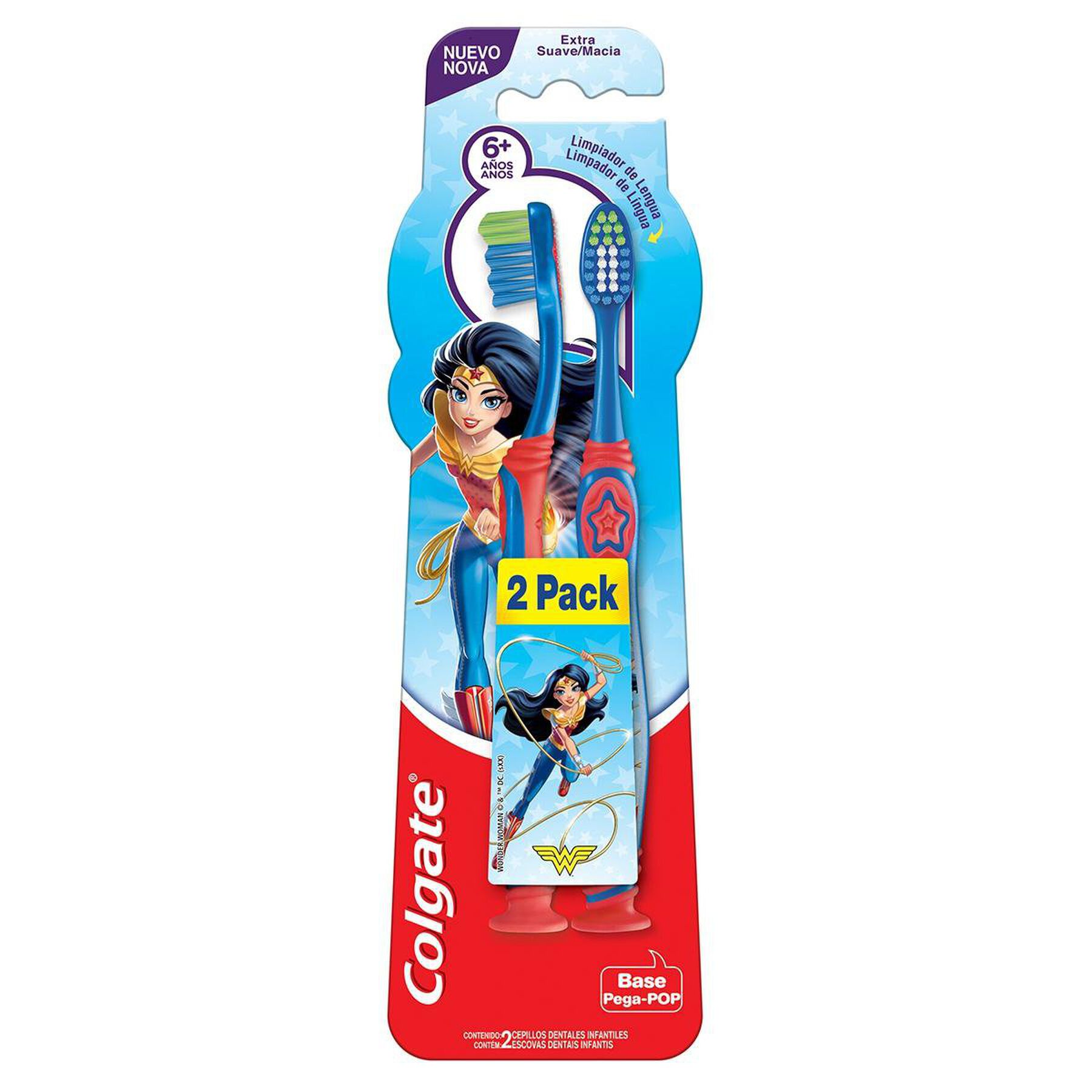 Escova Dental Infantil Extra Suave Justice League Colgate C/2 Unidades
