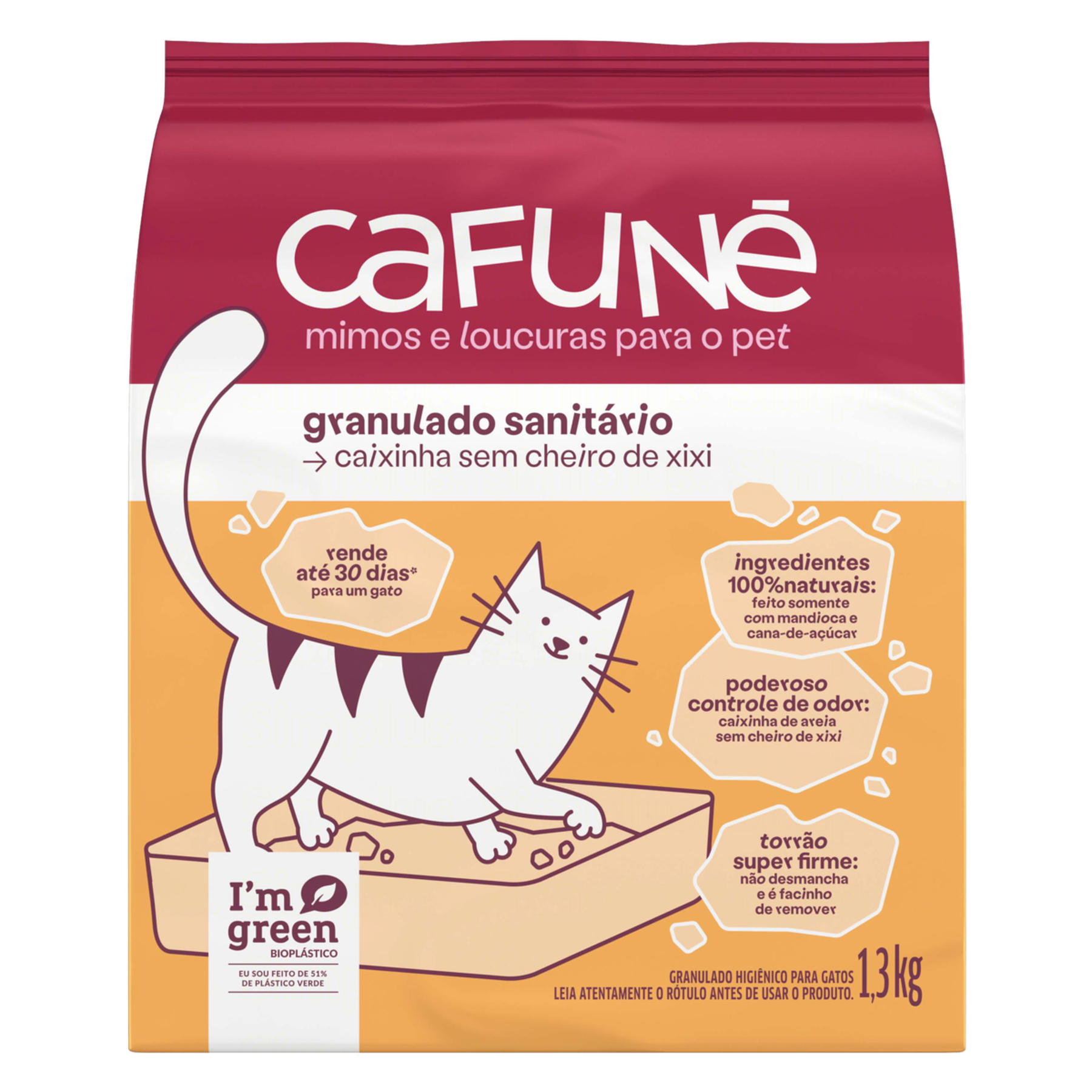 Granulado Sanitário para Gatos Cafuné Pacote 1,3kg
