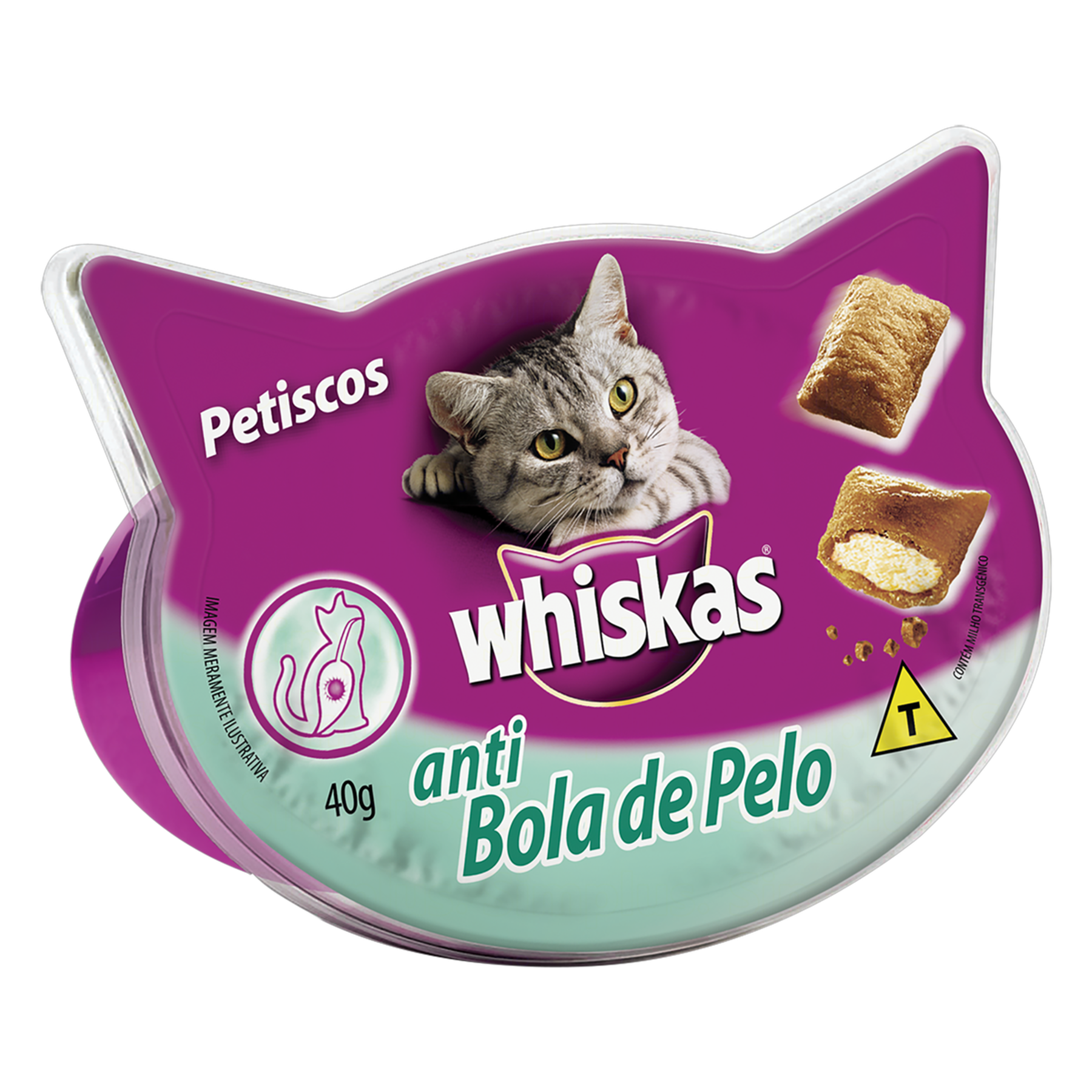 Petisco para Gatos Adultos Anti Bola de Pelo Whiskas Pote 40g