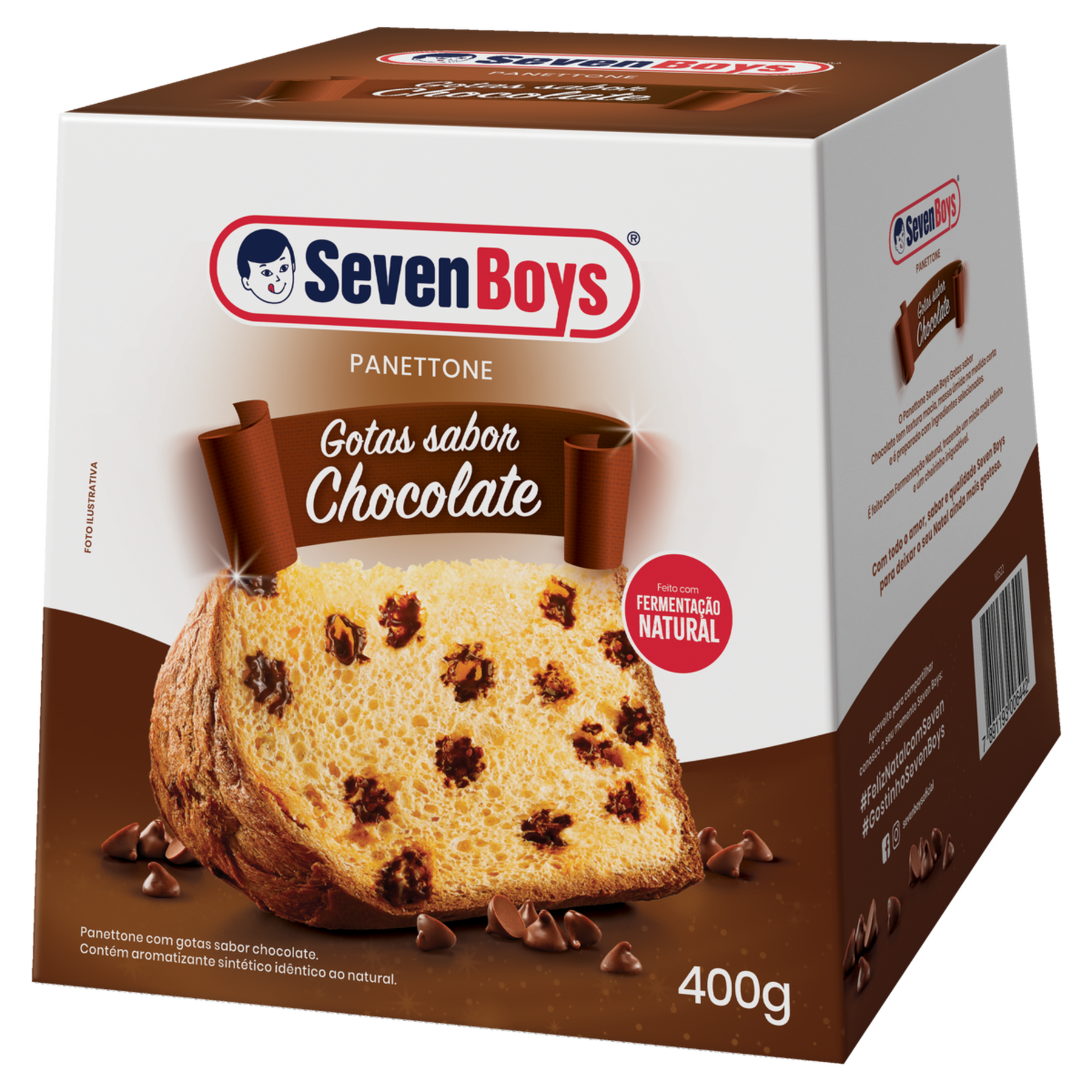 Panettone com Gotas de Chocolate Seven Boys Caixa 400g