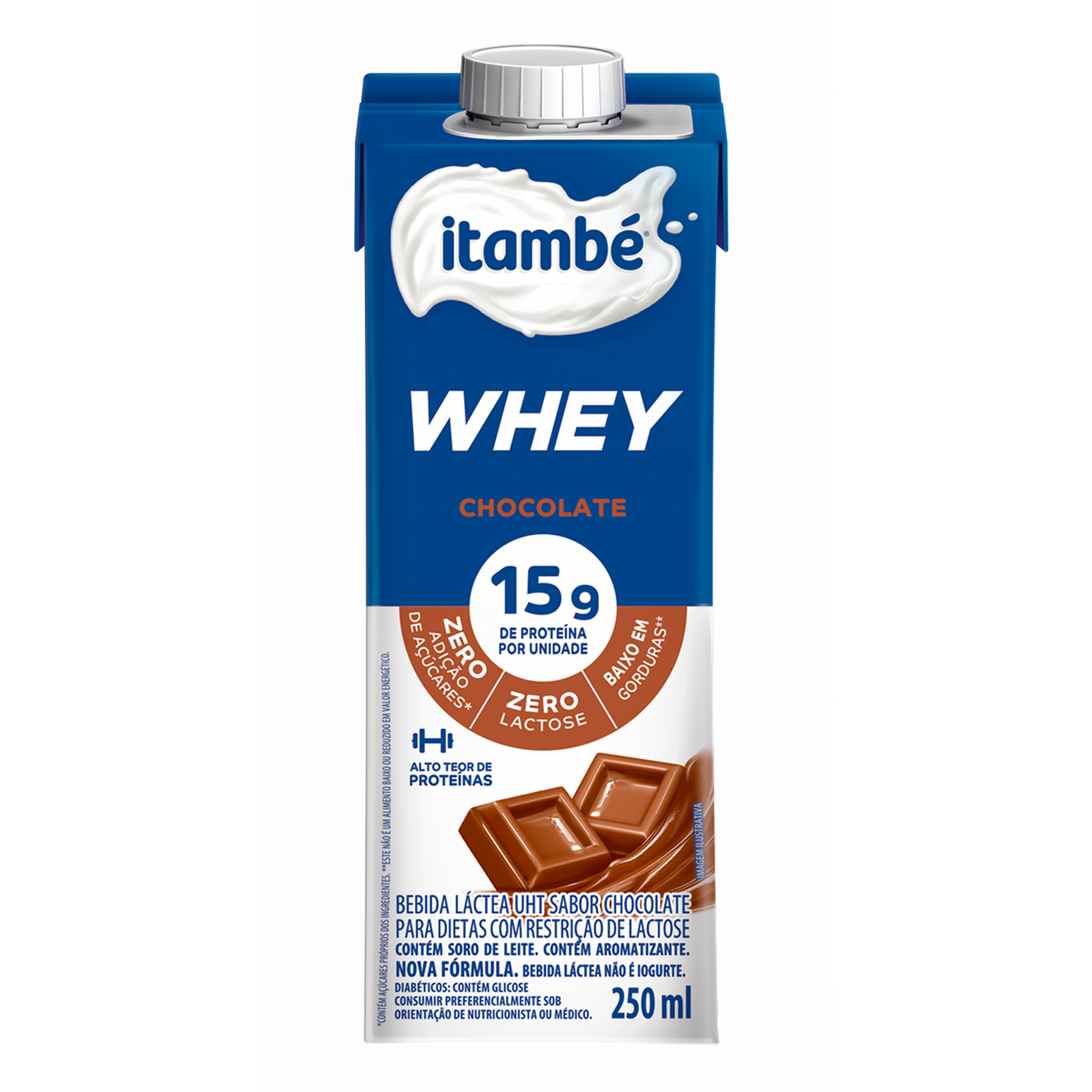 Bebida Láctea Chocolate Zero Lactose Itambé Whey Caixa 250ml