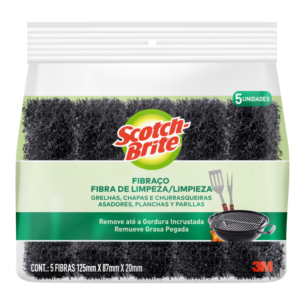 Fibra Limpeza Pesada Scotch-Brite C/5 Unidades
