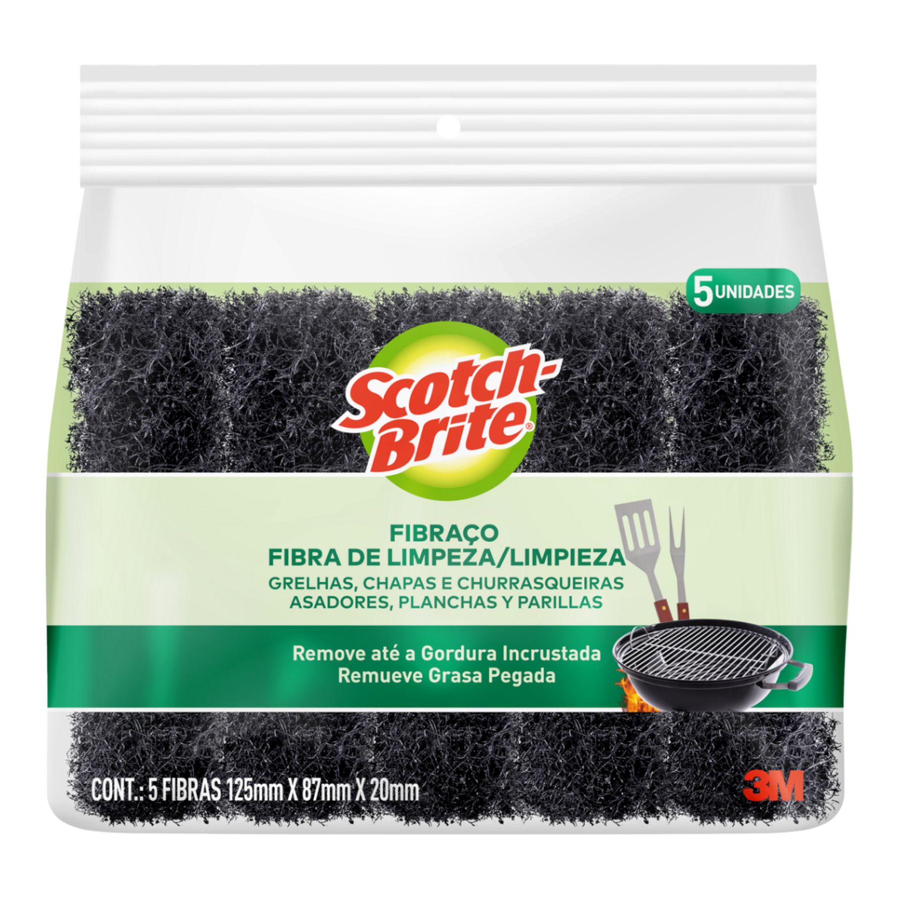 Fibra Limpeza Pesada Scotch-Brite C/5 Unidades