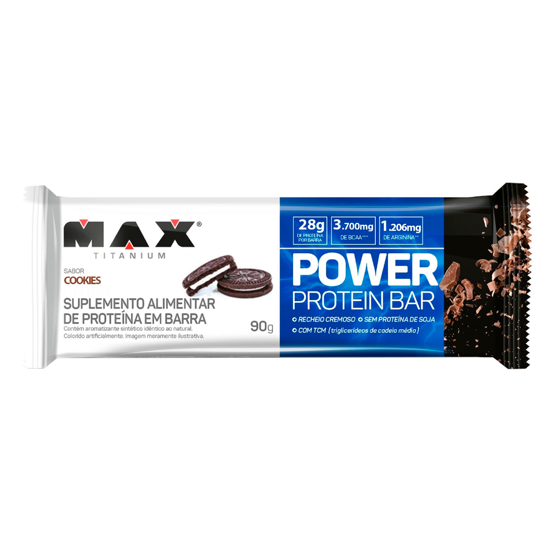 Barra Prote&iacute;na Cookies Max Titanium Power Protein Bar Pacote 90g