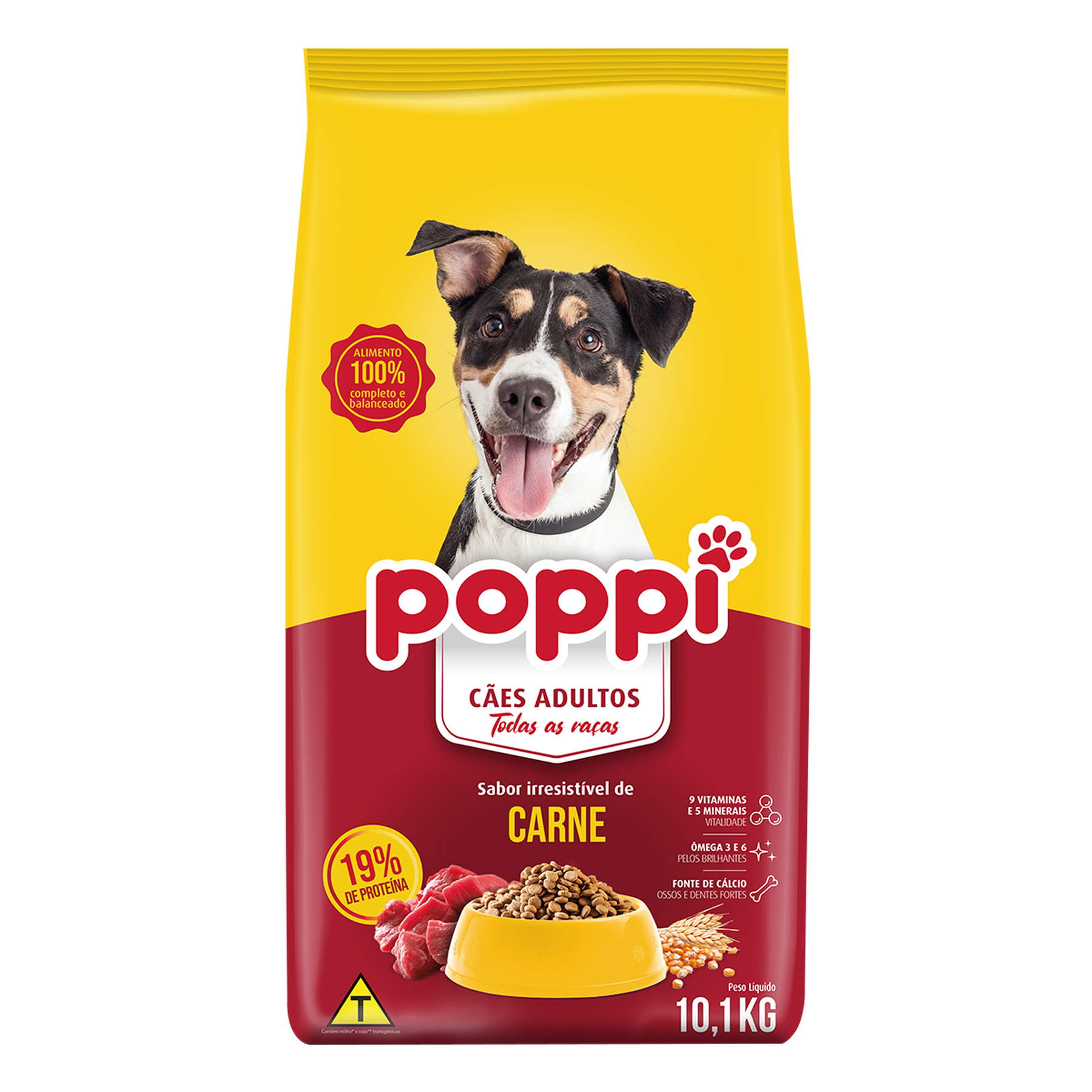 Alimento para Cães Adultos Carne Poppi Pacote 10,1kg