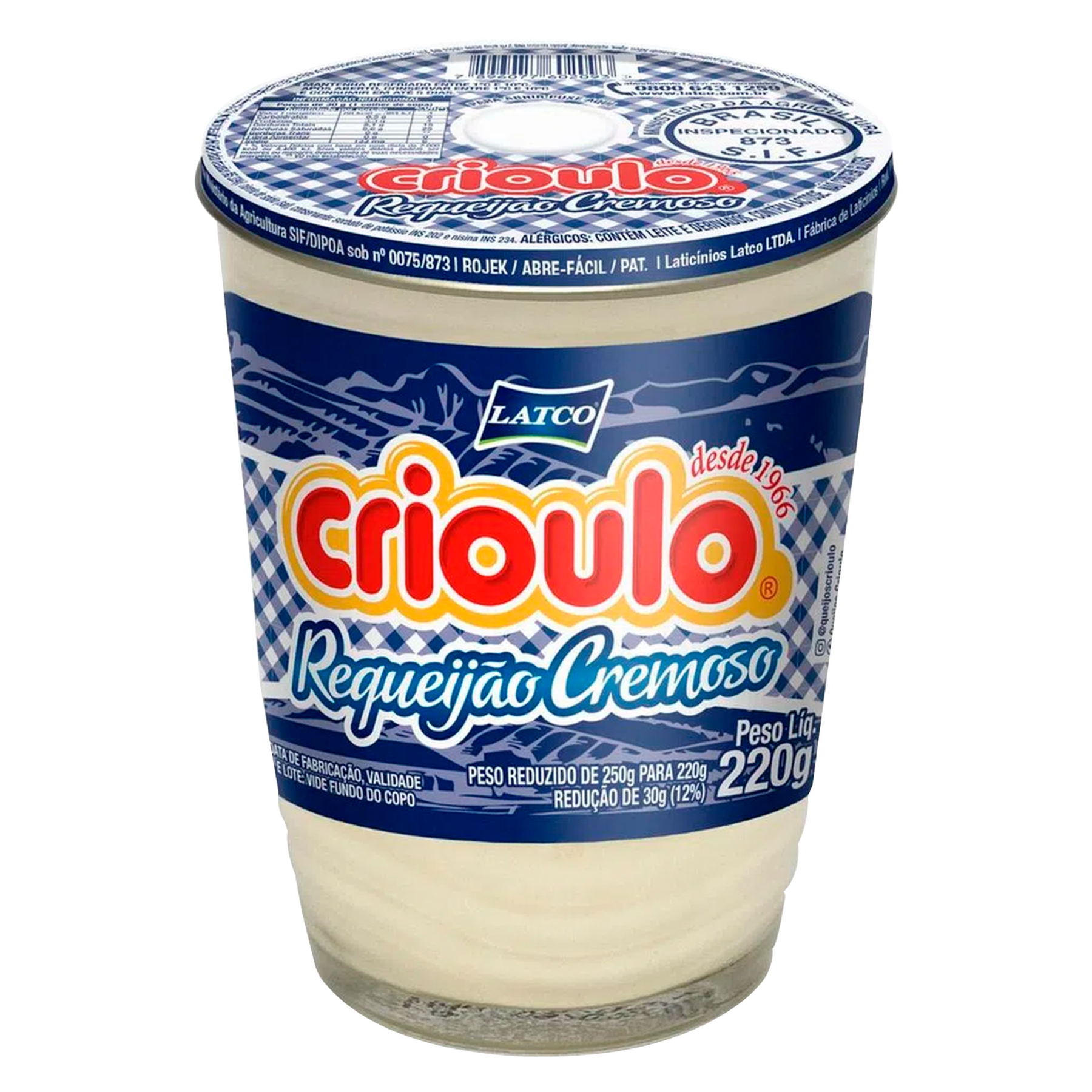 Requeijão Cremoso Tradicional Crioulo 220g