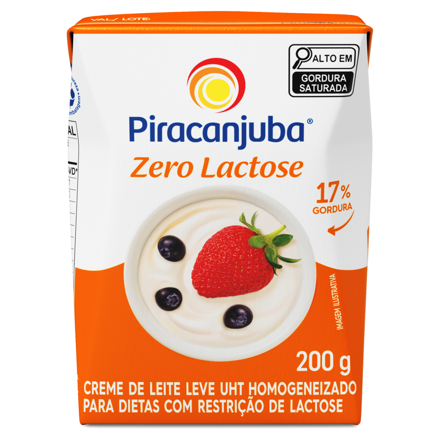 Creme de Leite UHT Homogeneizado Zero Lactose Piracanjuba Caixa 200g