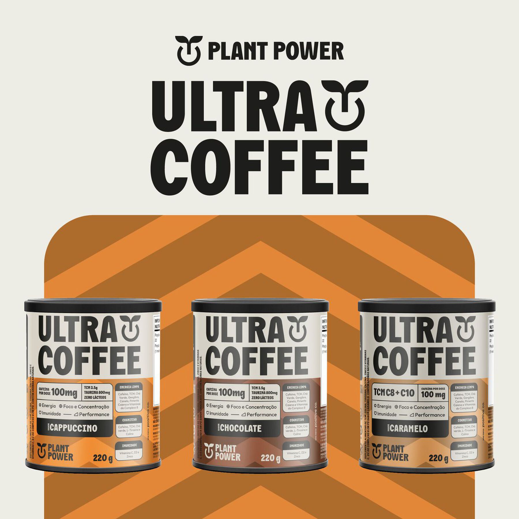 Suplemento Alimentar Cappuccino Ultracoffee Plant Power Lata 220g
