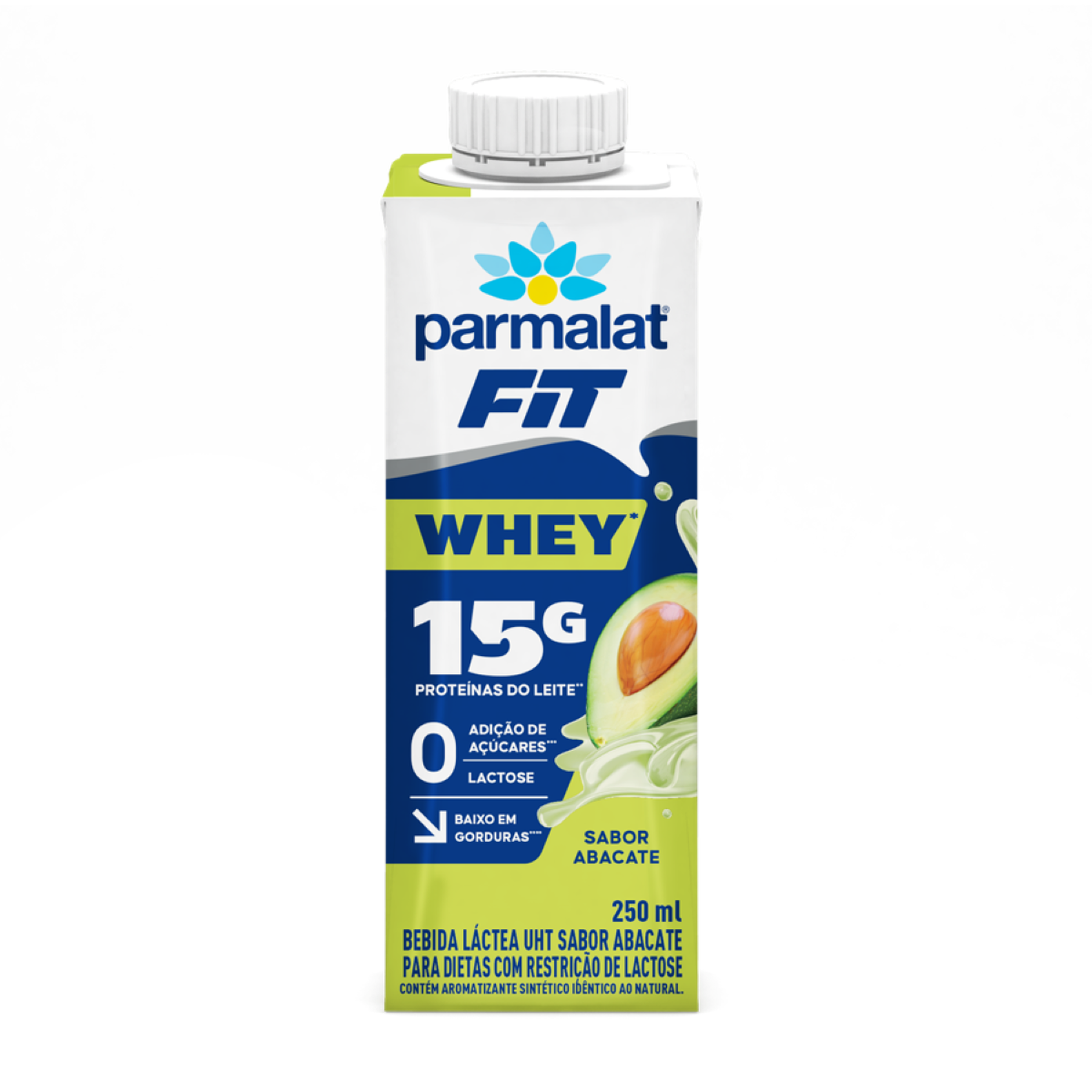 Bebida L&aacute;ctea UHT Abacate Zero Lactose Parmalat WheyFit Caixa 250ml